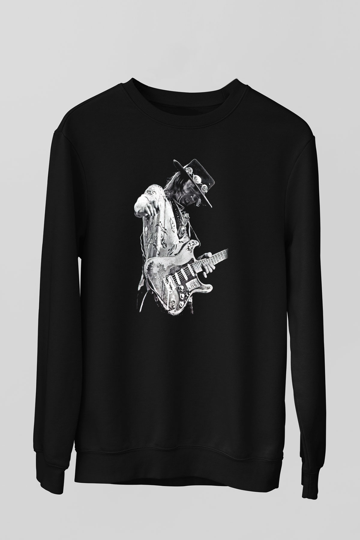 Gitarist Siyah Unisex Sweatshirt