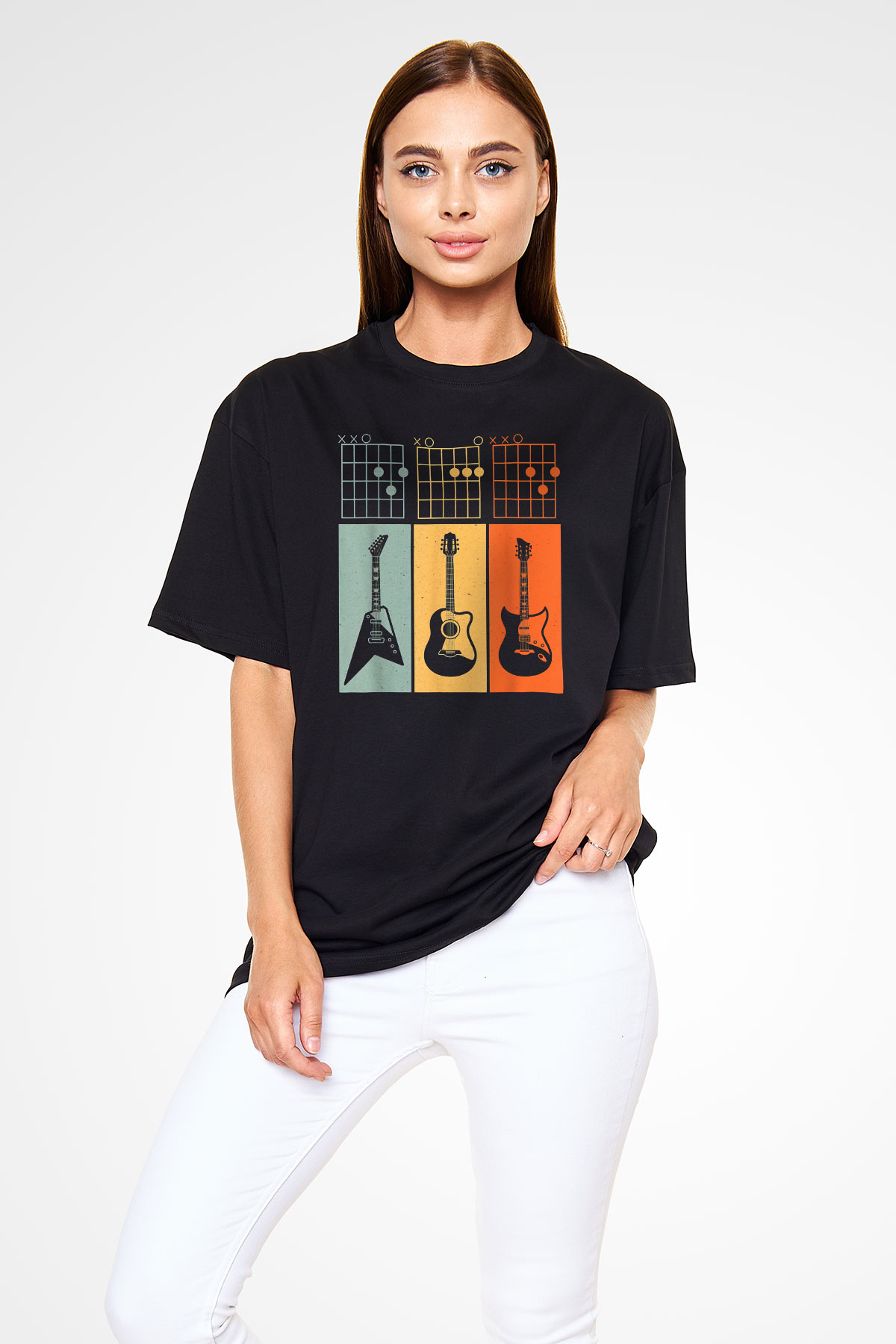 Gitarist Siyah Oversize Tişört Oversize T-shirt - TişörtFabrikası