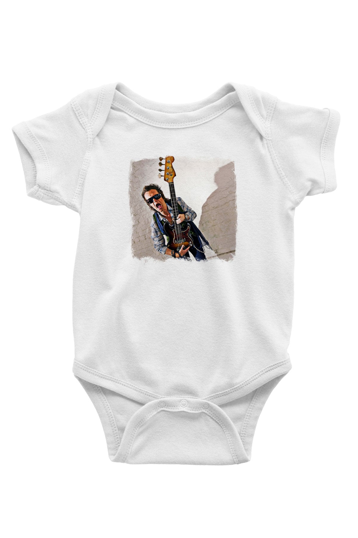 Glenn Hughes Baskılı Unisex Beyaz Bebek Body - Zıbın
