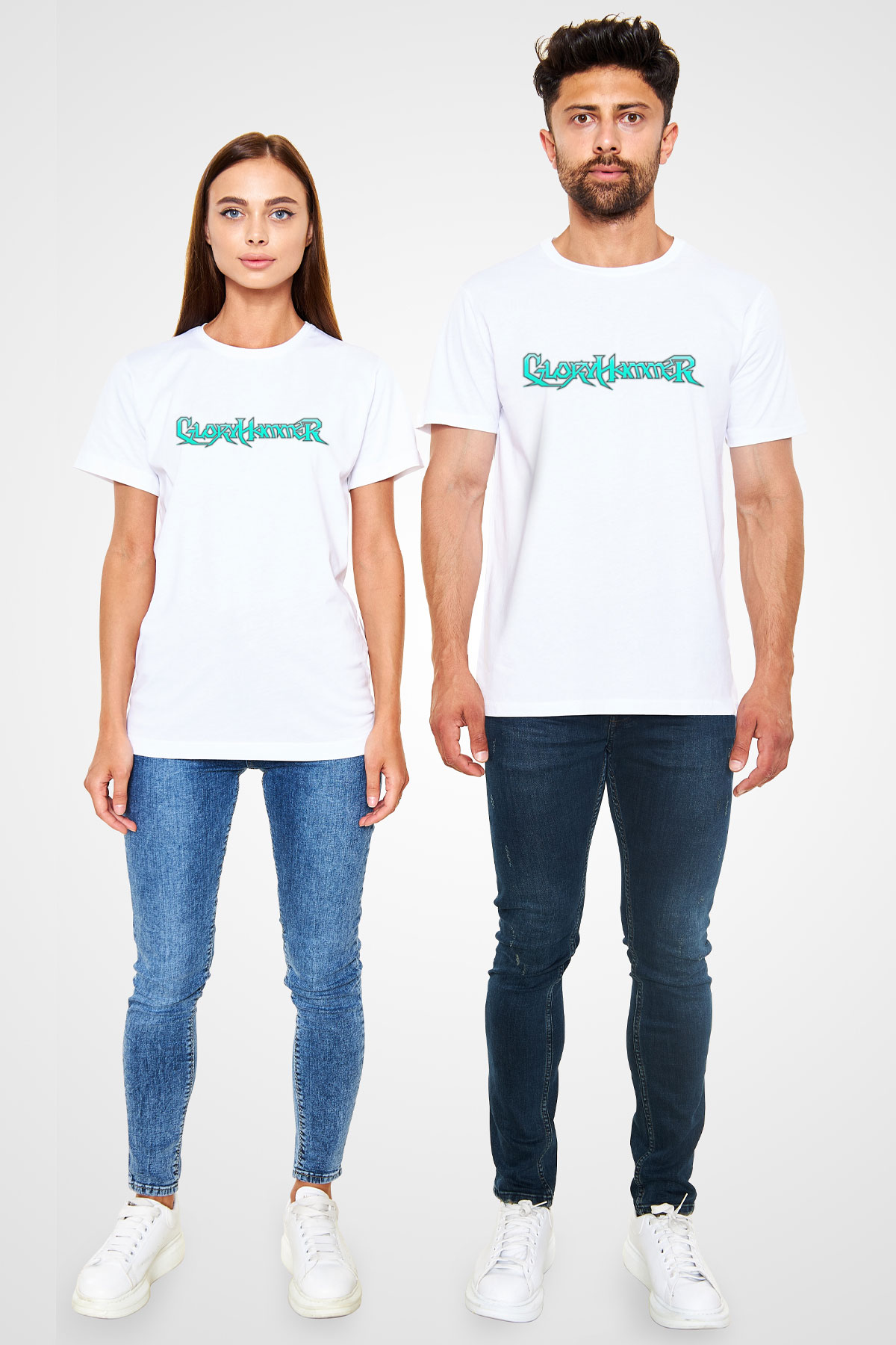 Gloryhammer Baskılı Unisex Beyaz Tişört - Tshirt