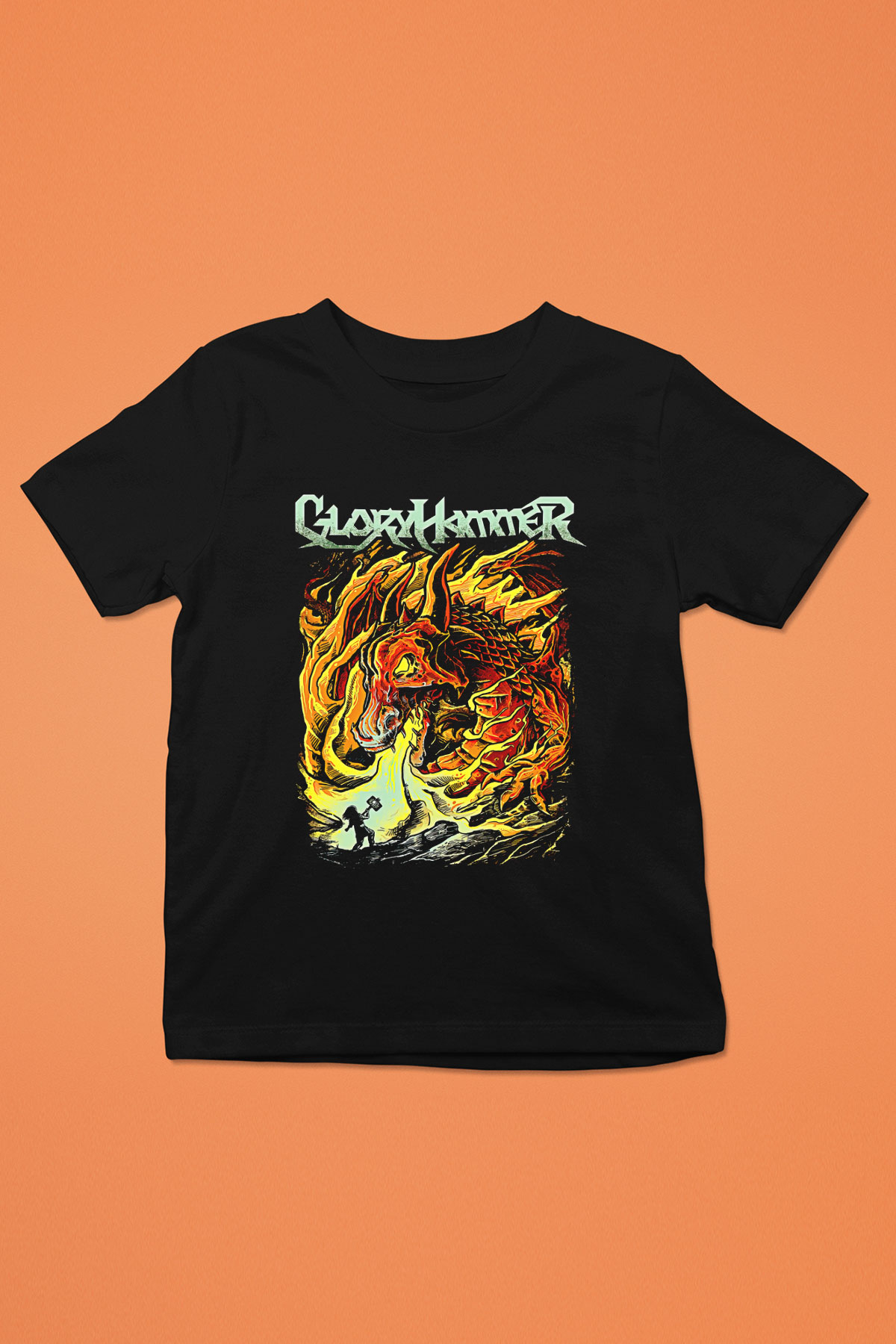 Gloryhammer Baskılı Unisex Siyah Çocuk Tişört - Tshirt