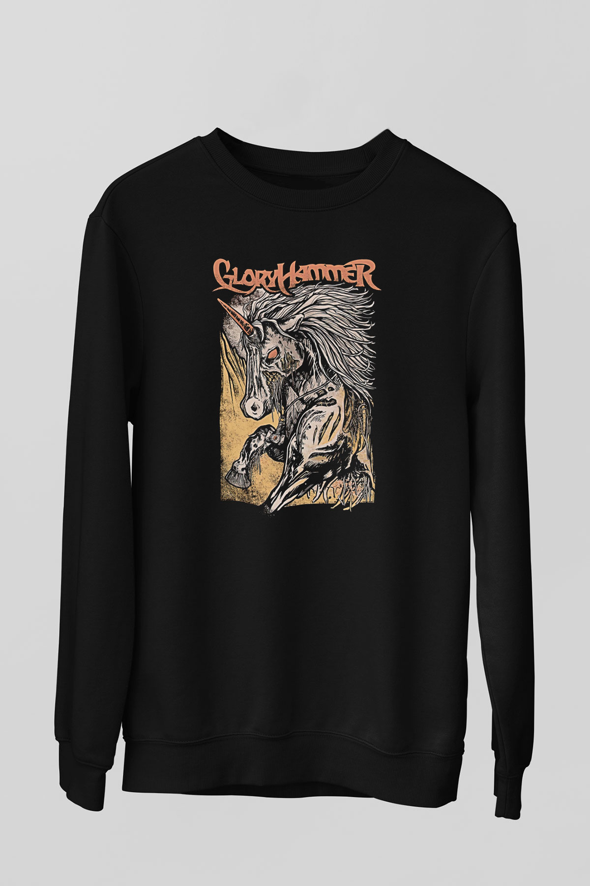 Gloryhammer Baskılı Unisex Siyah Sweatshirt