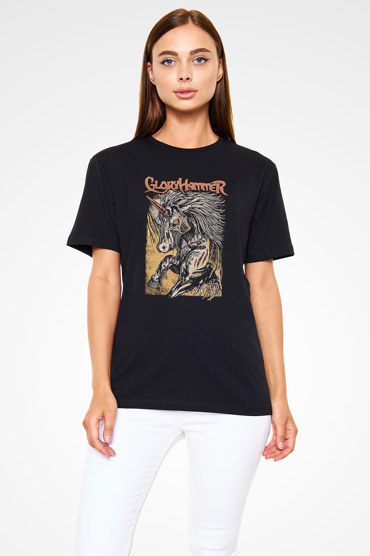 Gloryhammer Baskılı Unisex Siyah Tişört - Tshirt