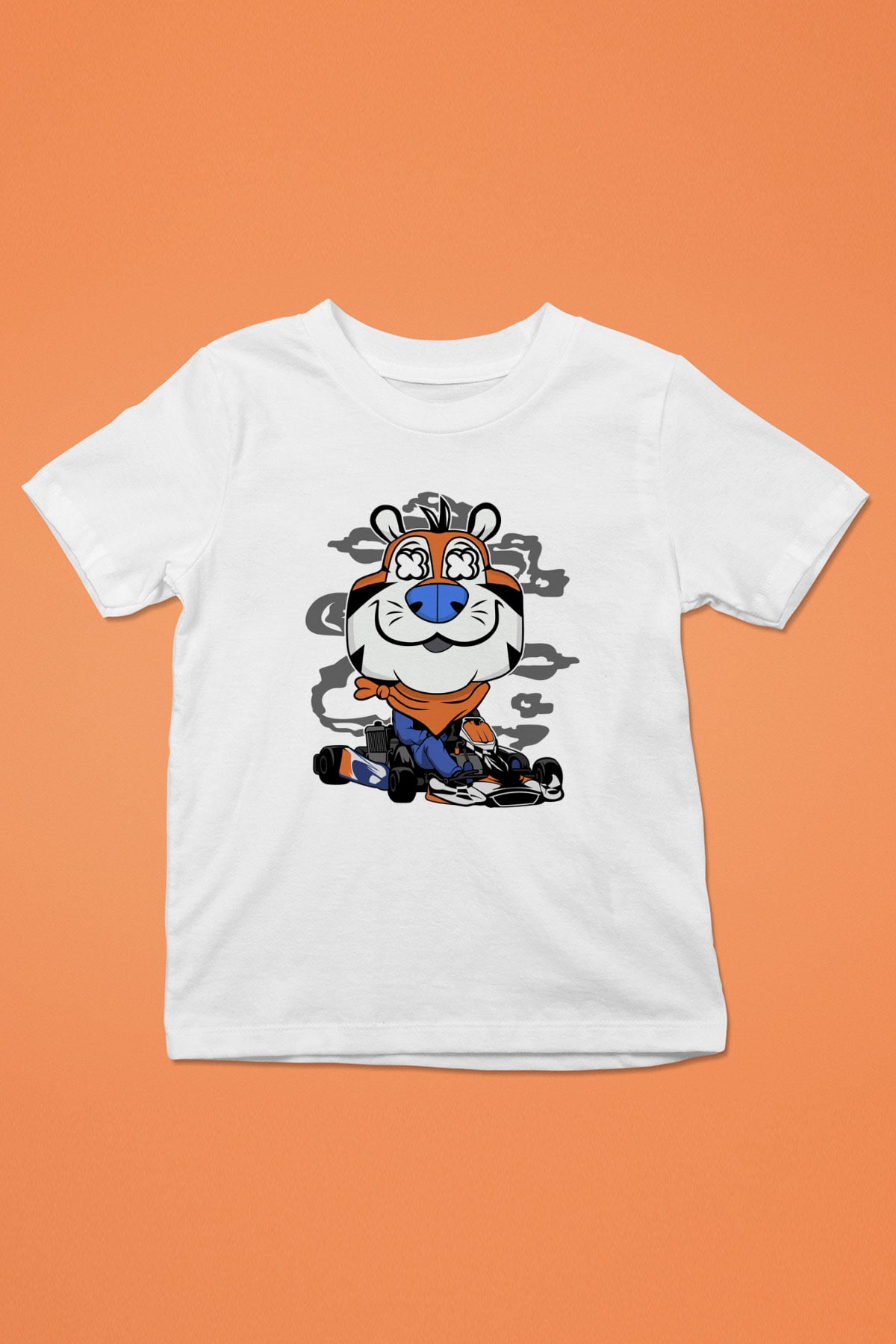 Go Kart Tony Baskılı Unisex Beyaz Çocuk Tişört