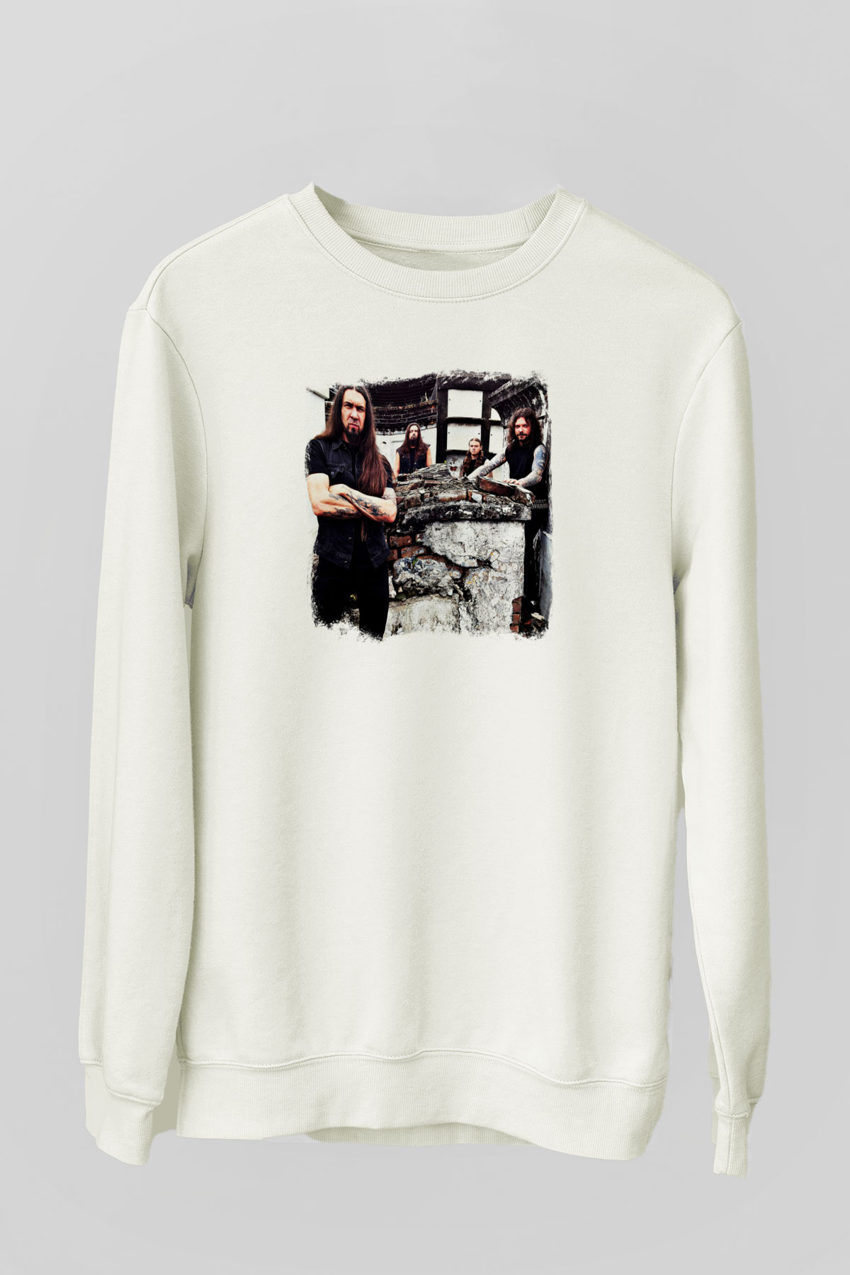 Goatwhore Baskılı Unisex Beyaz Sweatshirt