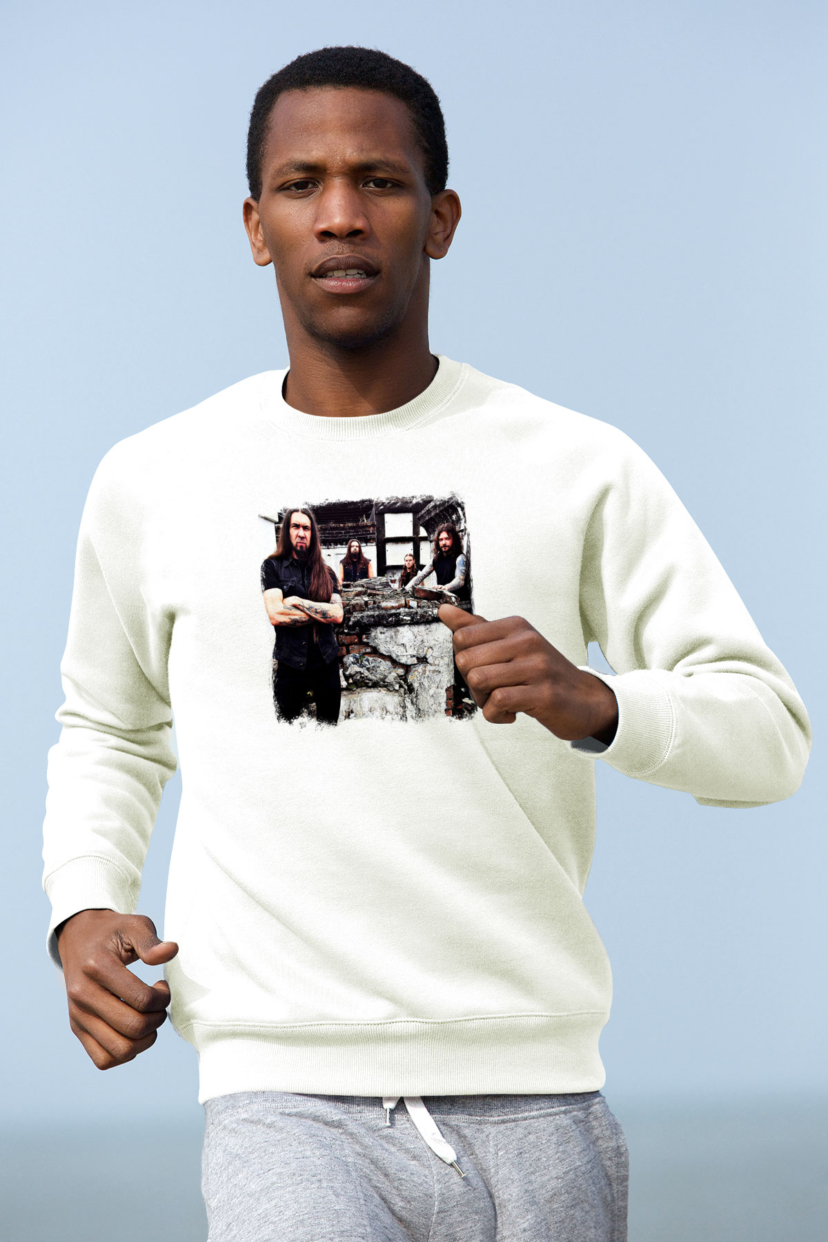Goatwhore Baskılı Unisex Beyaz Sweatshirt