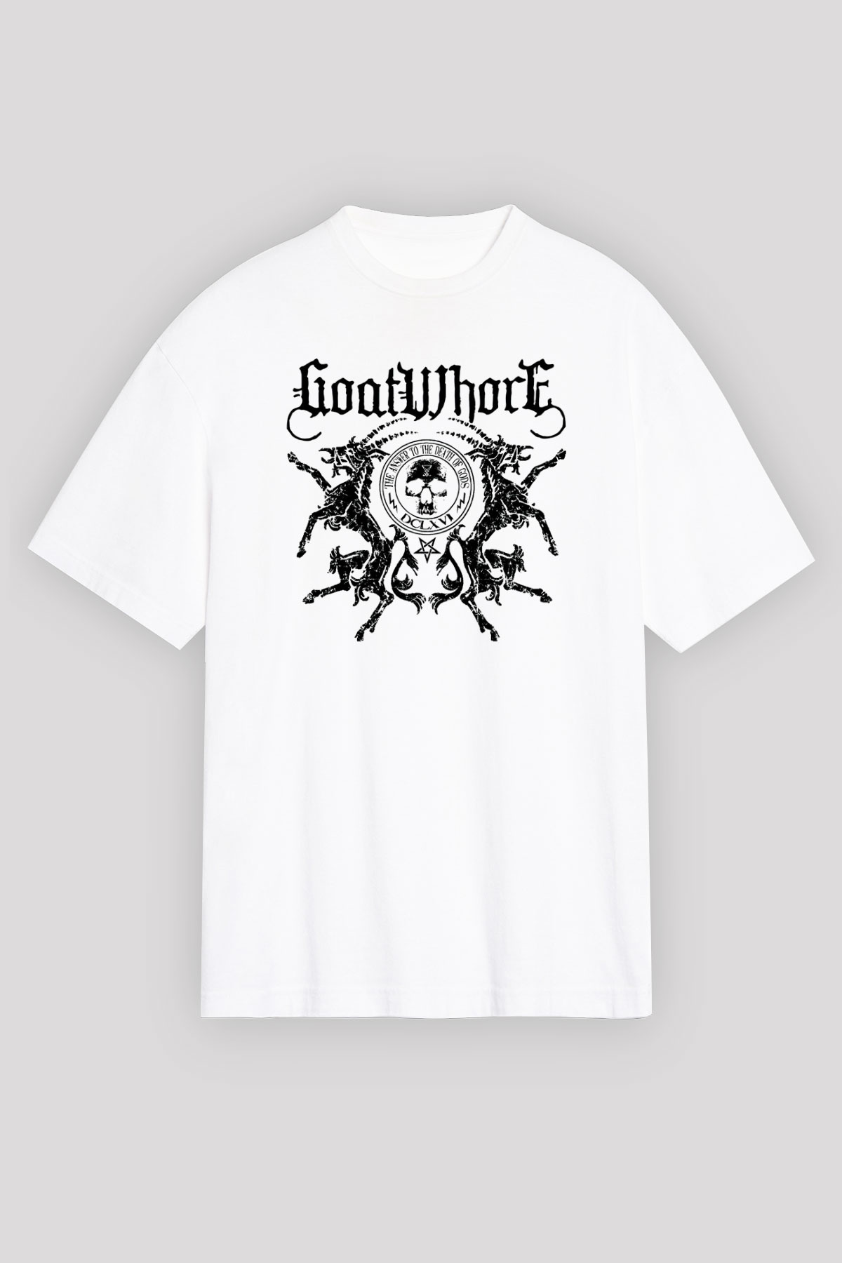 Goatwhore Beyaz Unisex Oversize Tişört T-Shirt