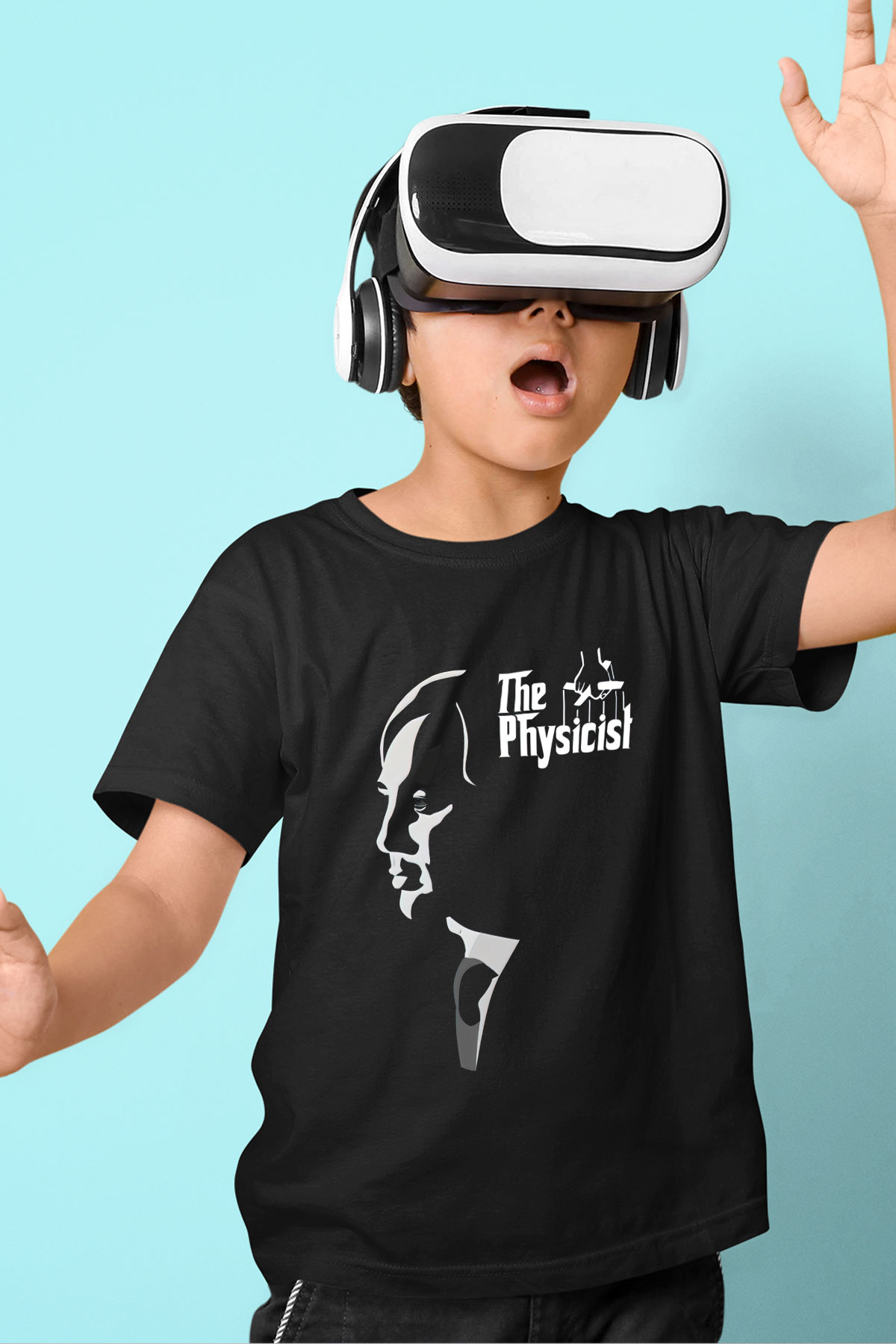 God Father Fizik Baskılı Unisex Siyah Çocuk Tişört