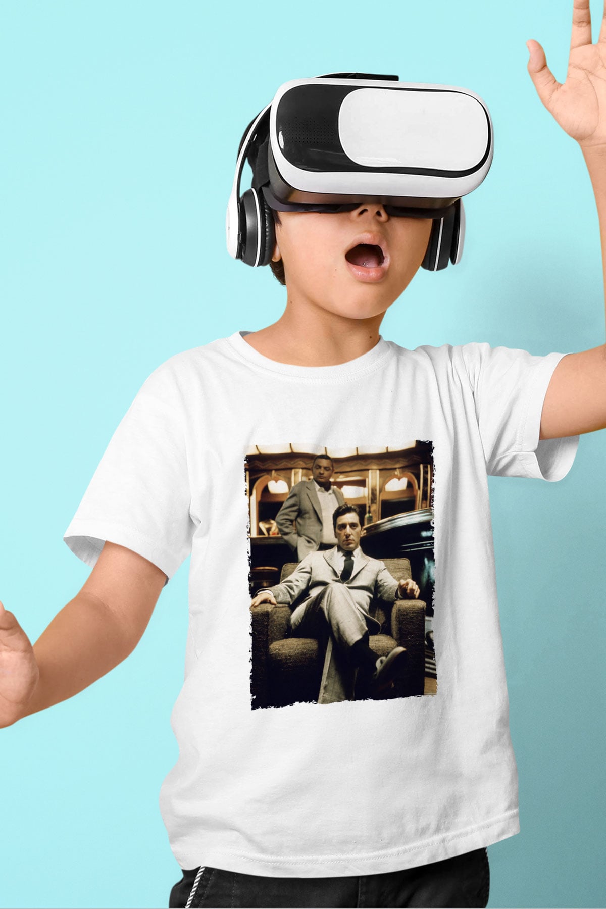 Godfather Baskılı Beyaz Unisex Çocuk Tişört
