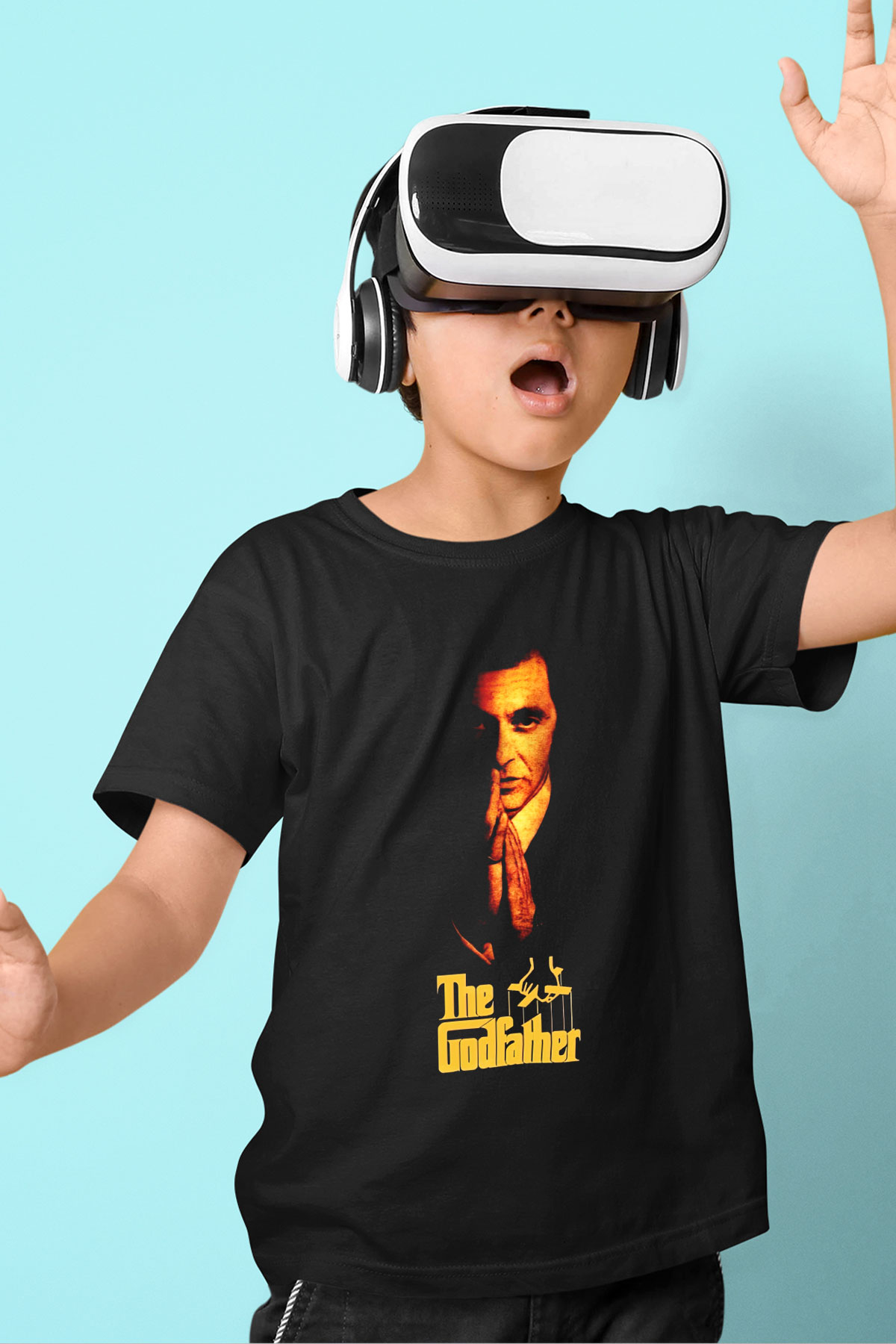 Godfather Baskılı Siyah Unisex Çocuk Tişört