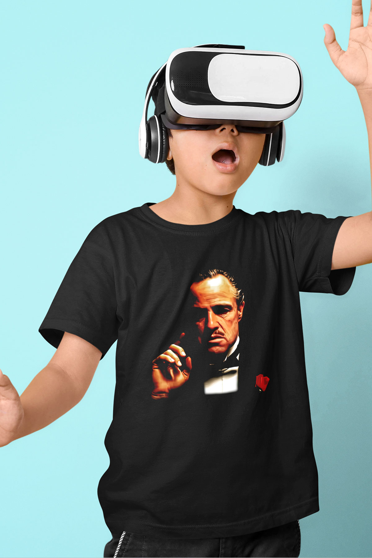 Godfather Baskılı Siyah Unisex Çocuk Tişört