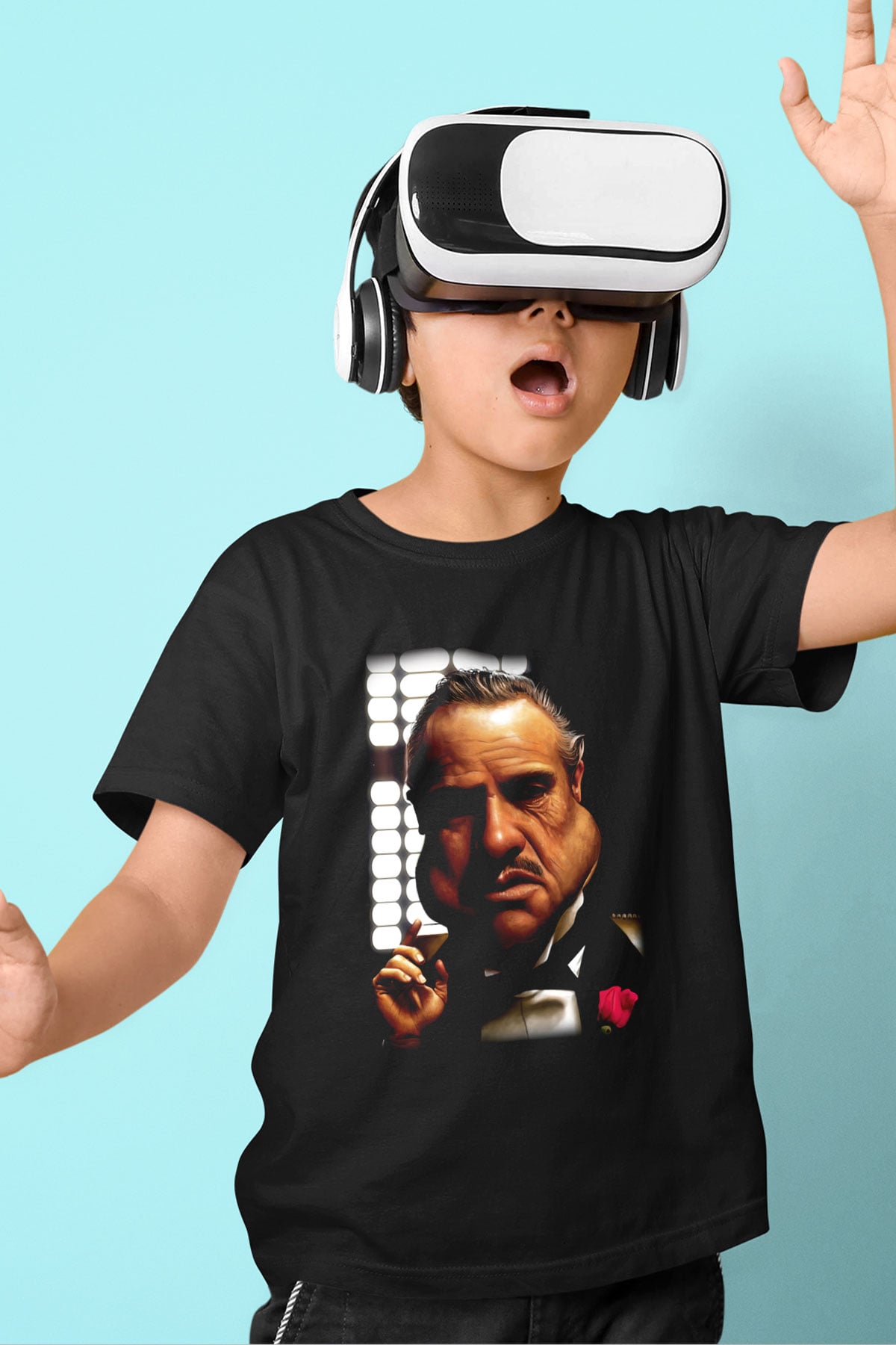 Godfather Baskılı Siyah Unisex Çocuk Tişört