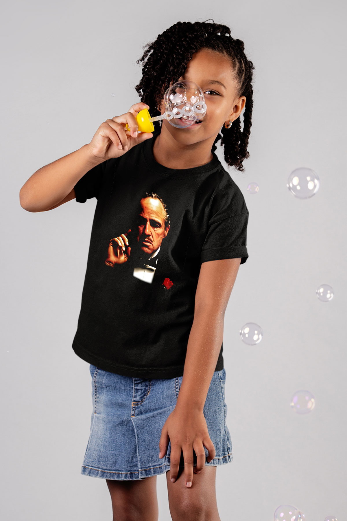 Godfather Baskılı Siyah Unisex Çocuk Tişört