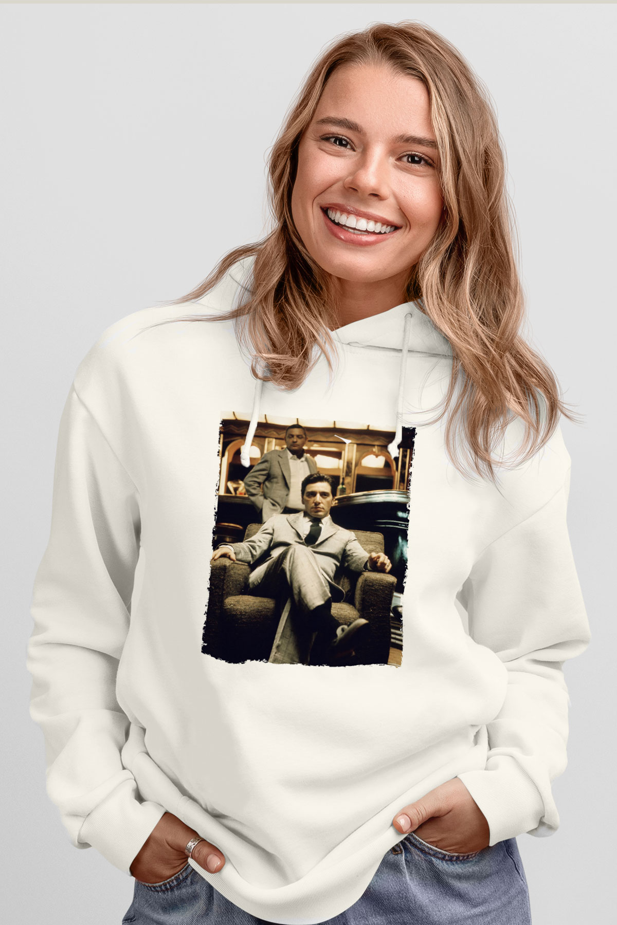 Godfather Beyaz Unisex Hoodie