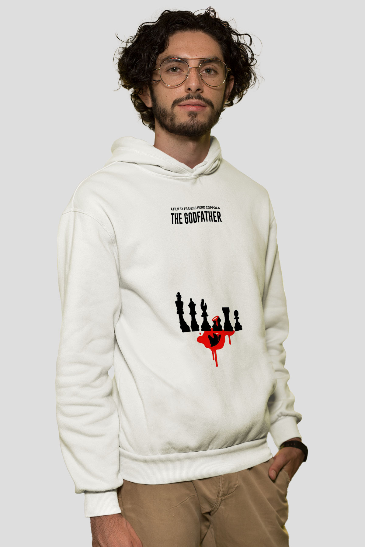 Godfather Beyaz Unisex Hoodie