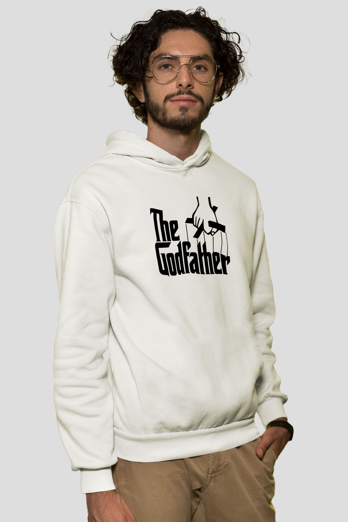 Godfather Beyaz Unisex Hoodie