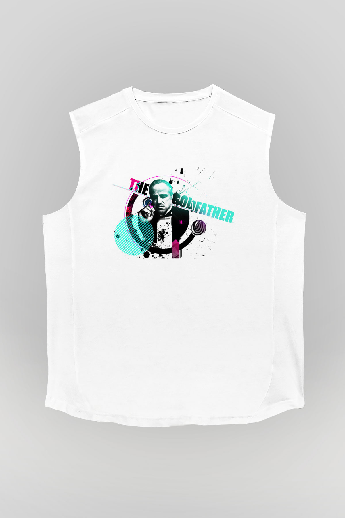 Godfather Beyaz Unisex Kolsuz Tişört