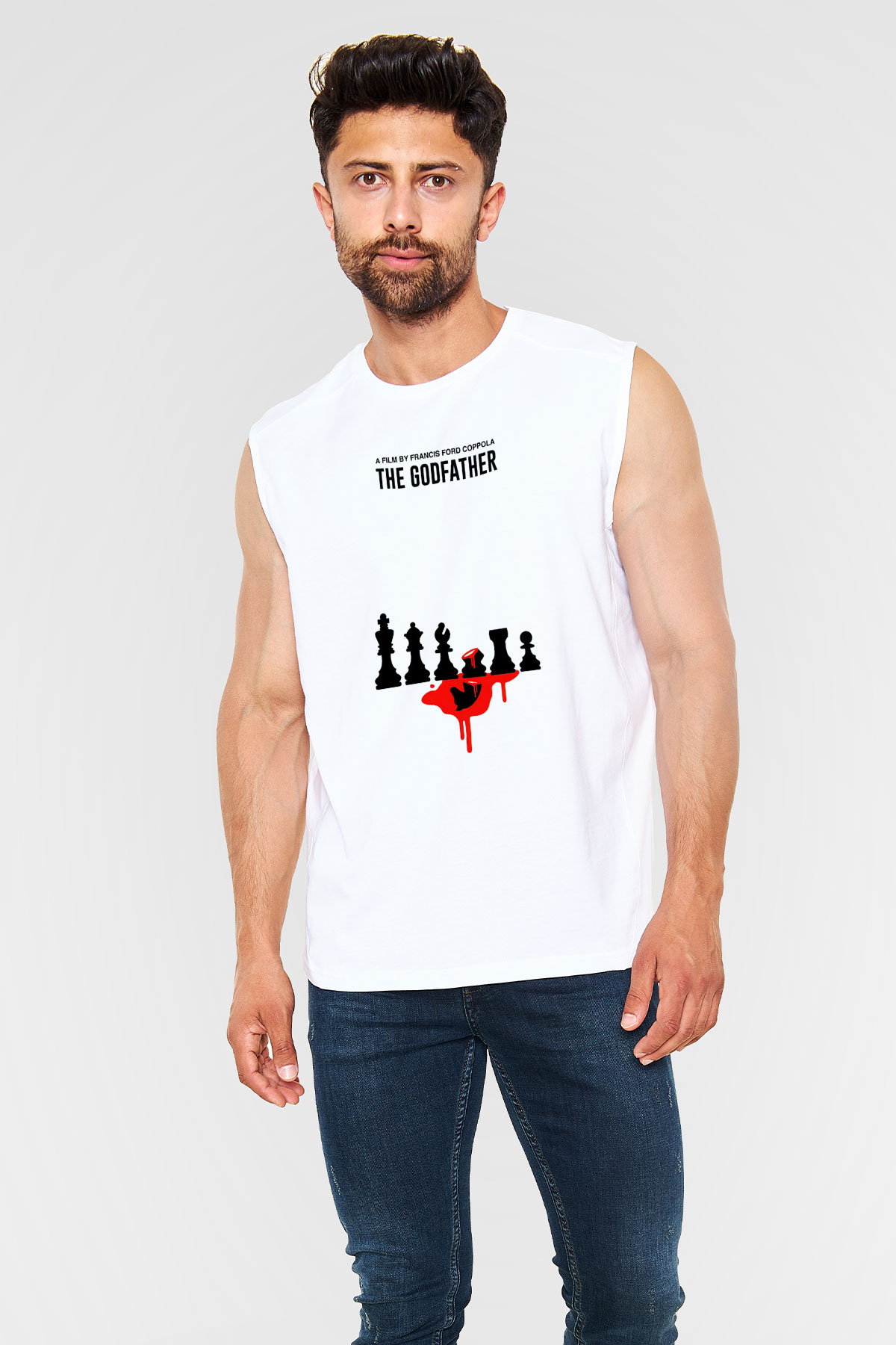 Godfather Beyaz Unisex Kolsuz Tişört
