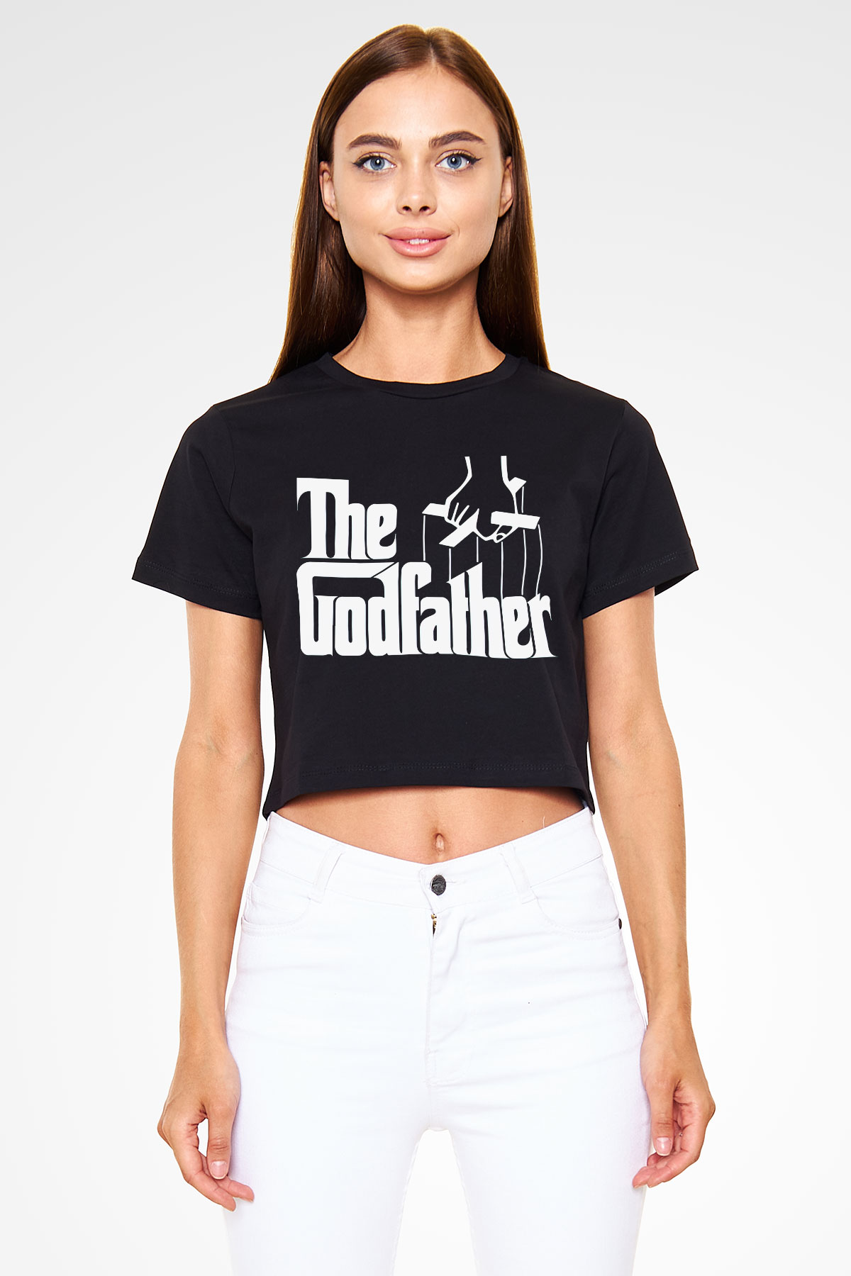 Godfather Siyah Crop Top Tişört
