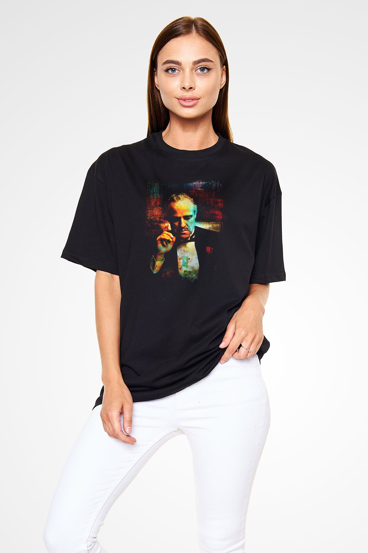 Godfather Siyah Unisex Oversize Tişört T-Shirt