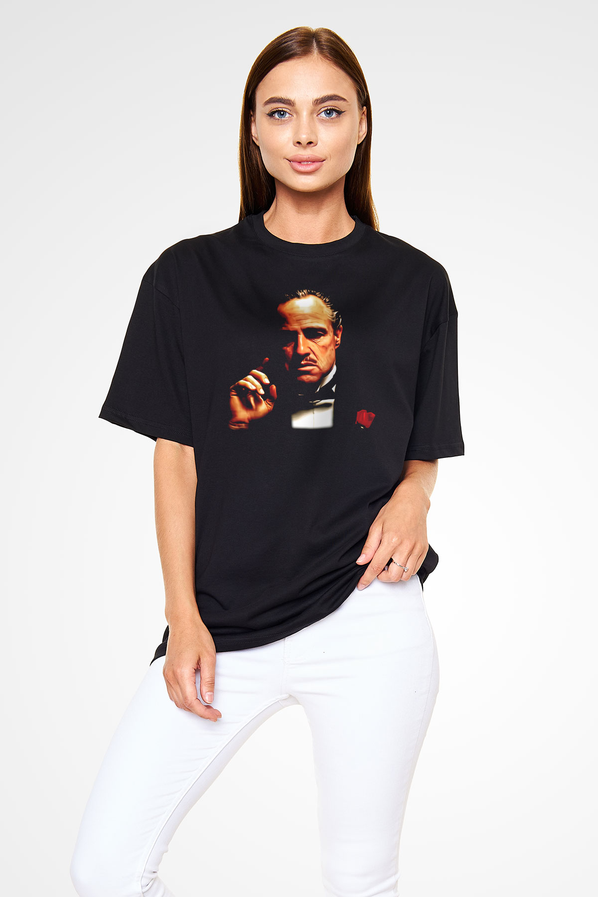 Godfather Siyah Unisex Oversize Tişört T-Shirt