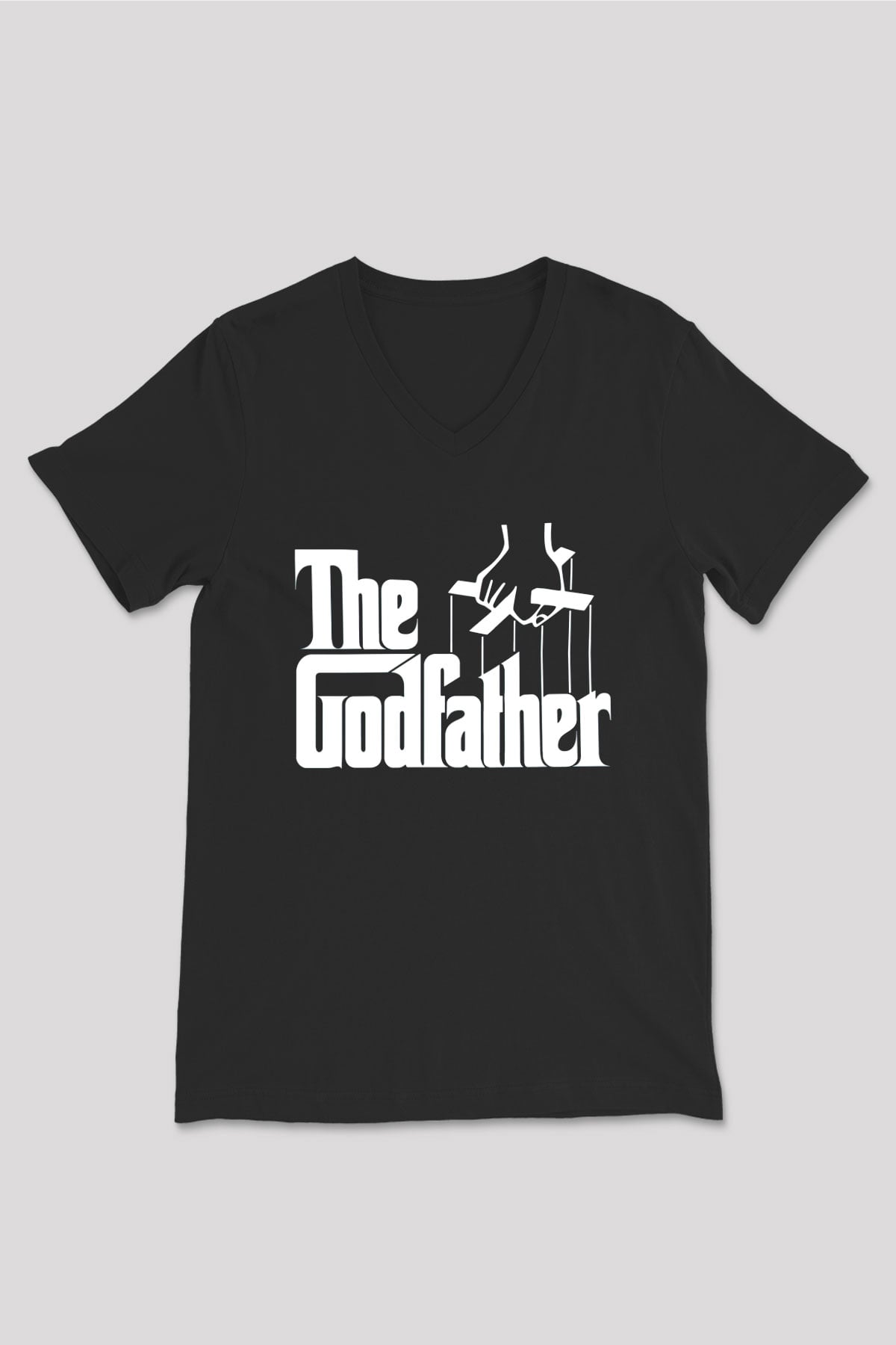 Godfather Siyah Unisex V Yaka Tişört T-Shirt