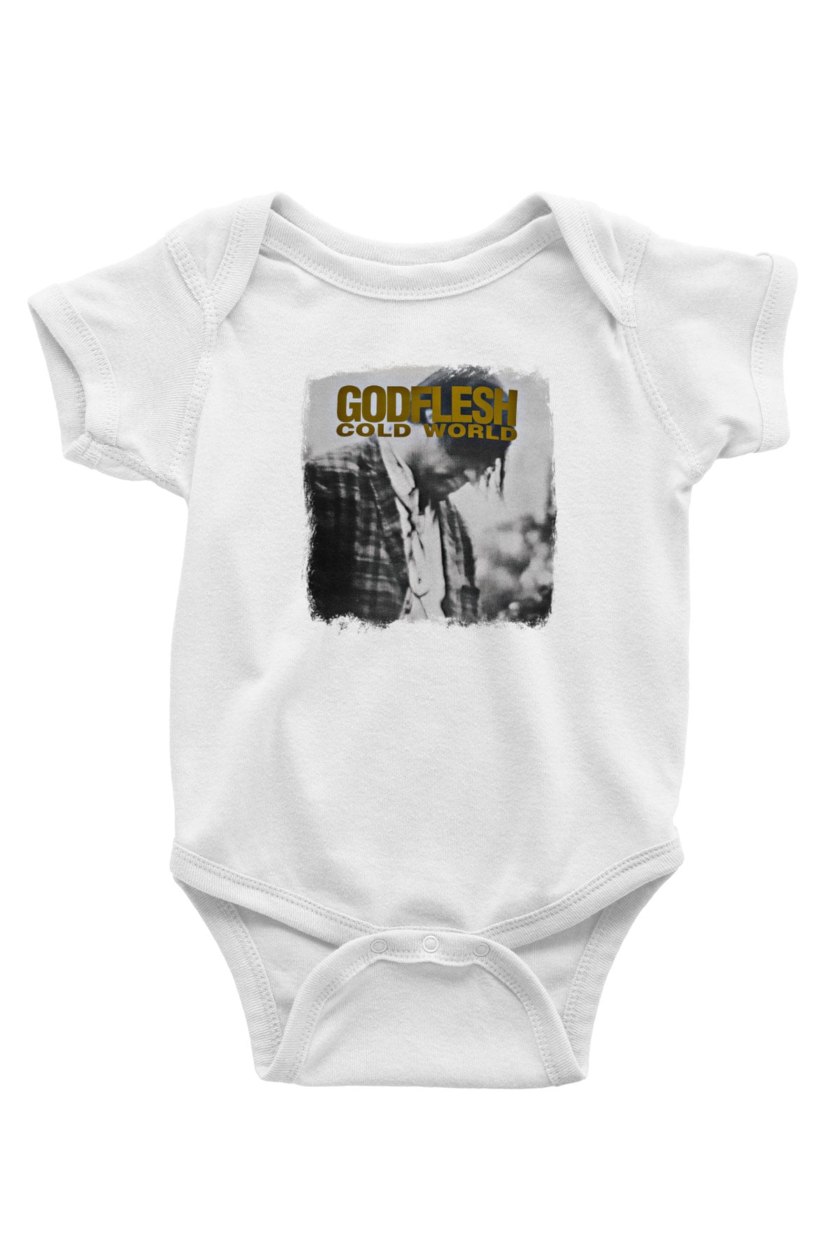 Godflesh Baskılı Unisex Beyaz Bebek Body - Zıbın