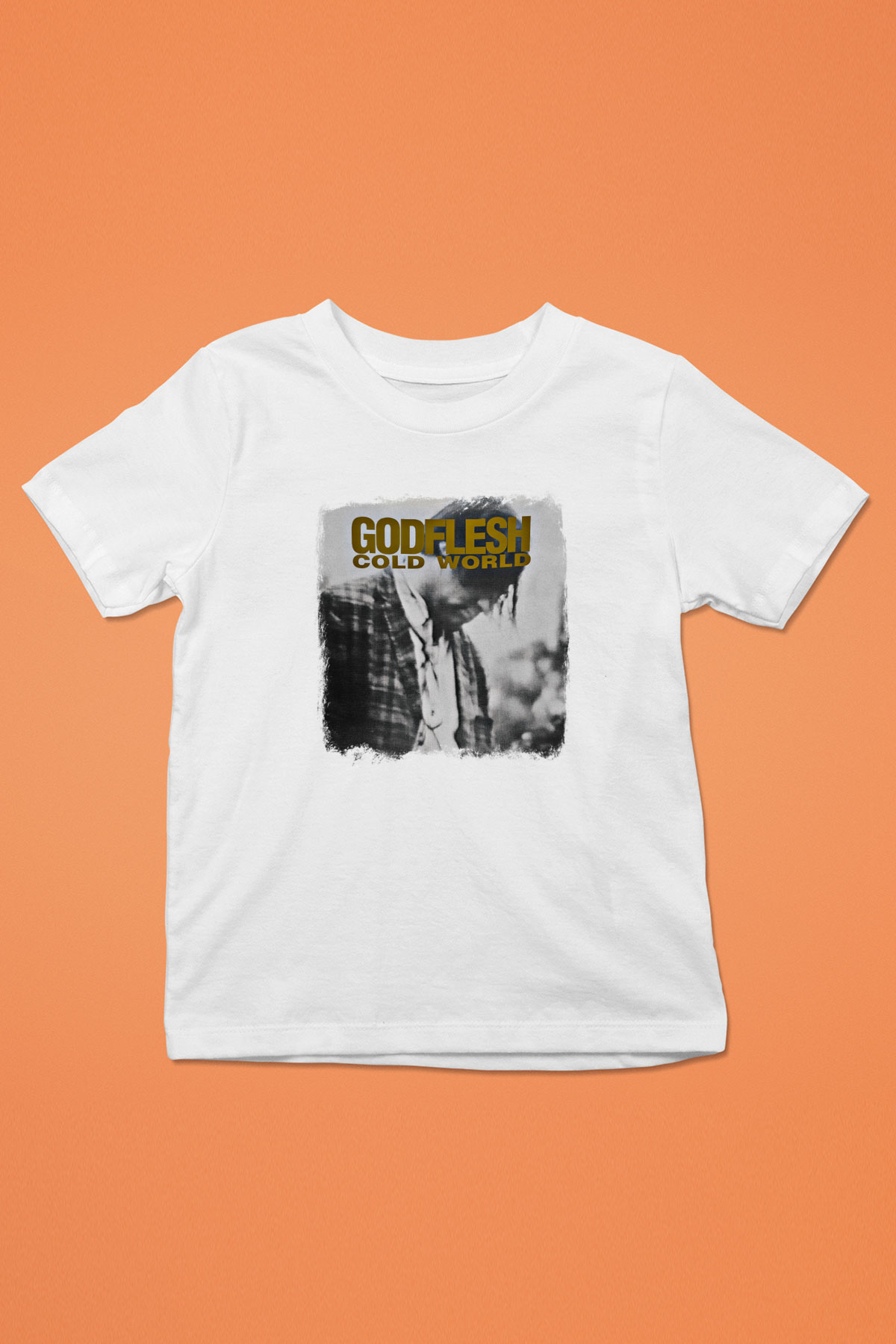 Godflesh Baskılı Unisex Beyaz Çocuk Tişört