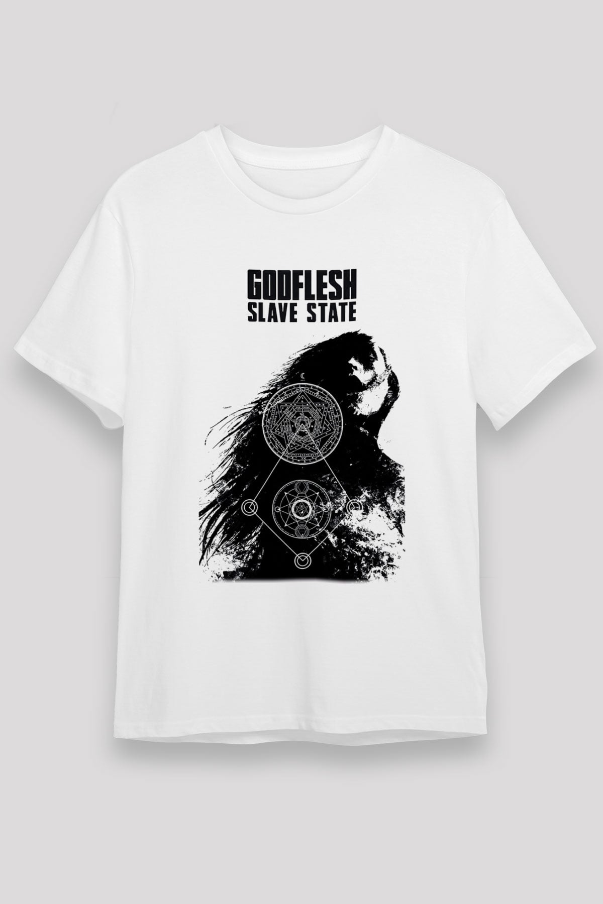 Godflesh Beyaz Unisex Tişört T-Shirt - TişörtFabrikası
