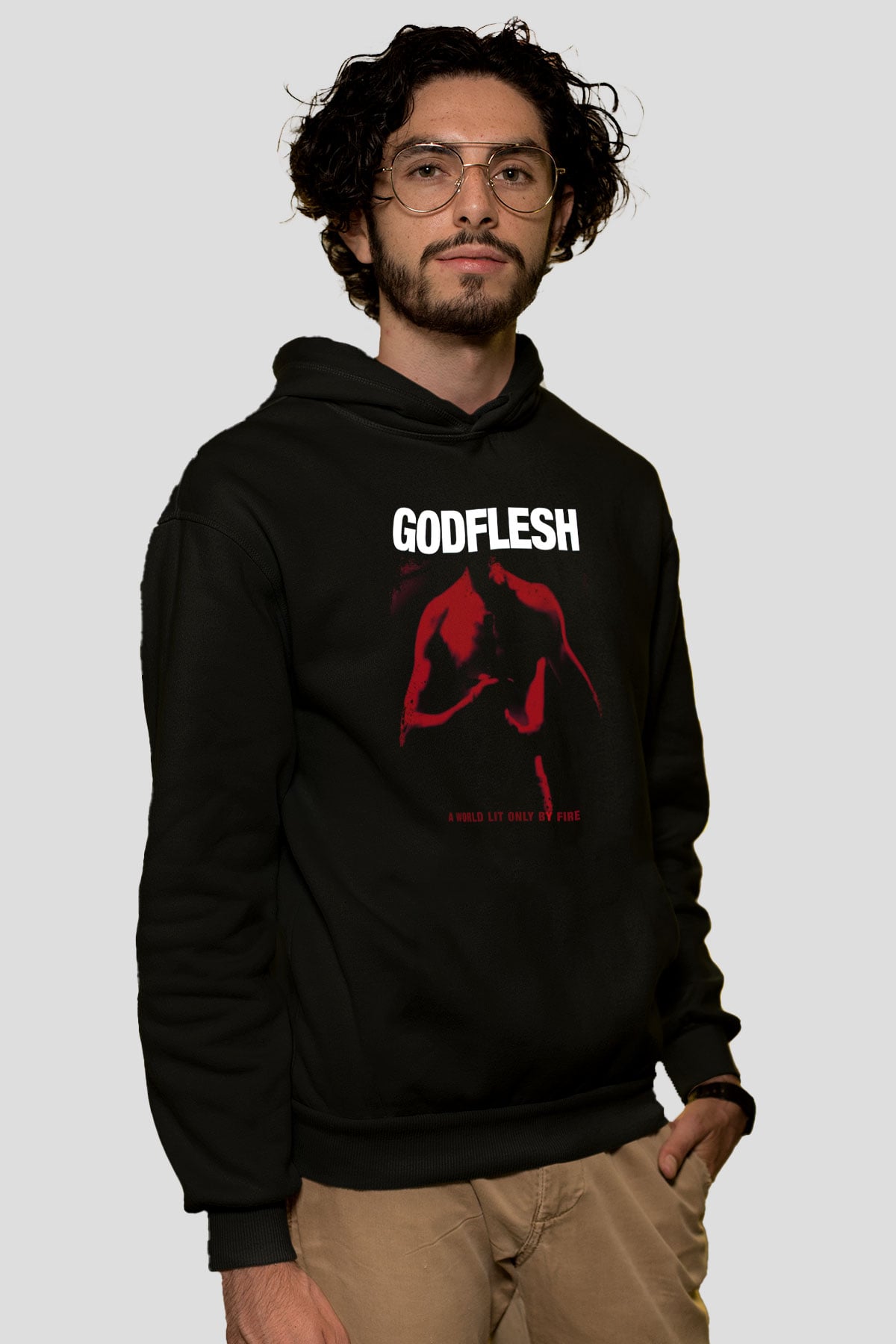 Godflesh Siyah Unisex Kapüşonlu Sweatshirt