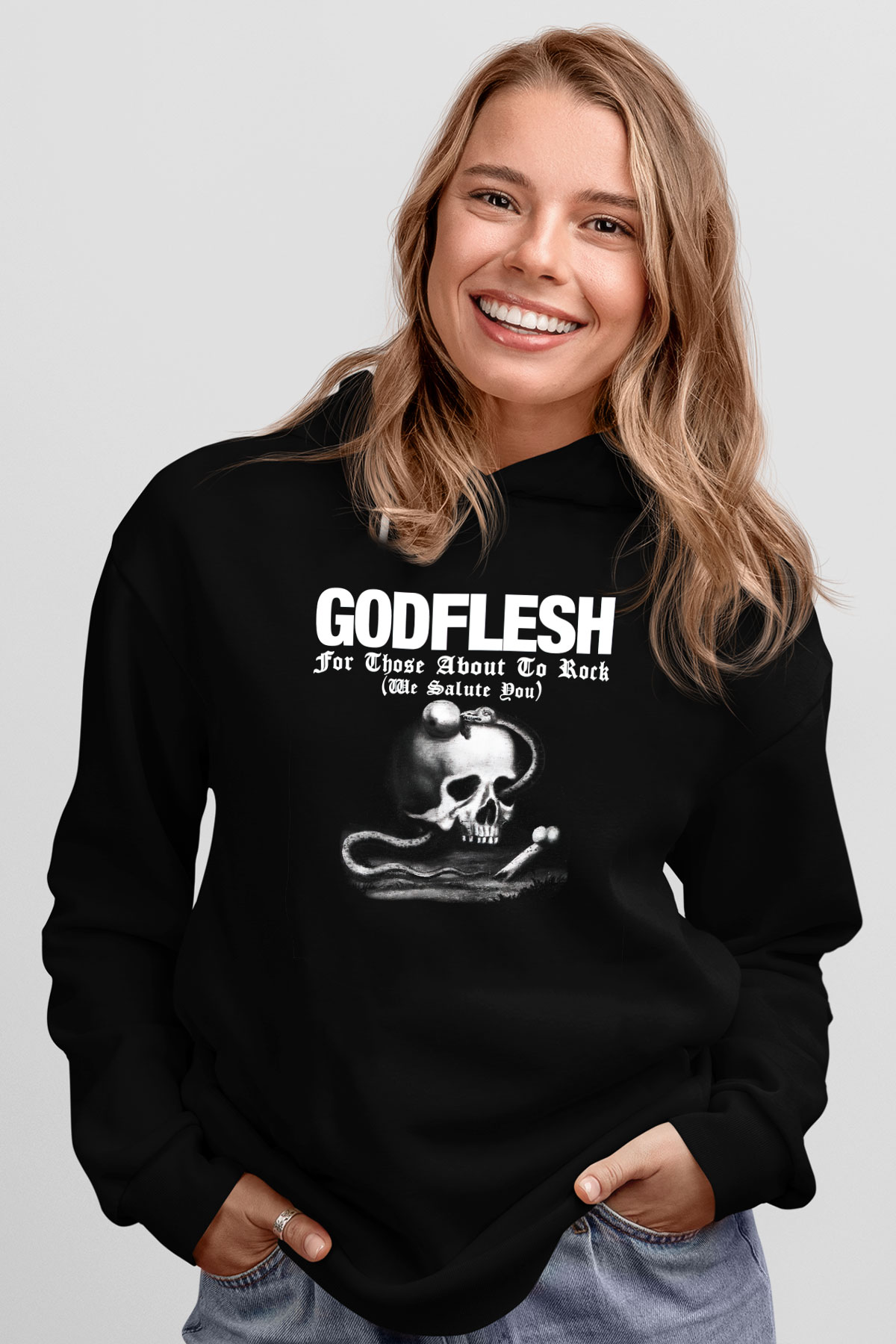 Godflesh Siyah Unisex Kapüşonlu Sweatshirt