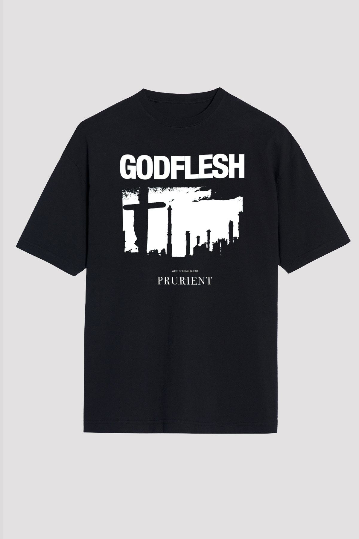 Godflesh Siyah Unisex Oversize Tişört T-Shirt