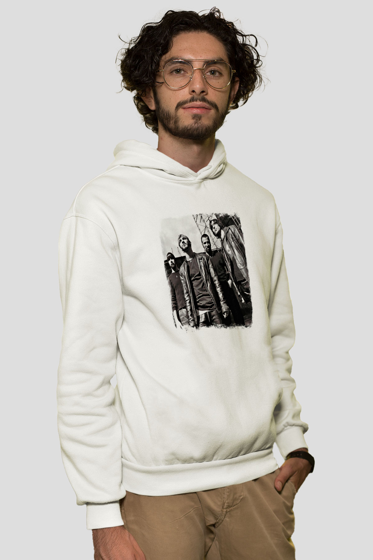 Godsmack Baskılı Unisex Beyaz Hoodie
