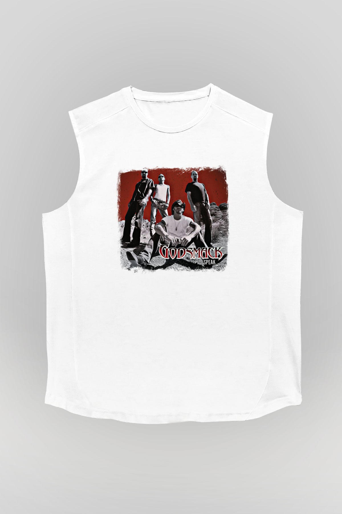 Godsmack Baskılı Unisex Beyaz Kolsuz Tişört