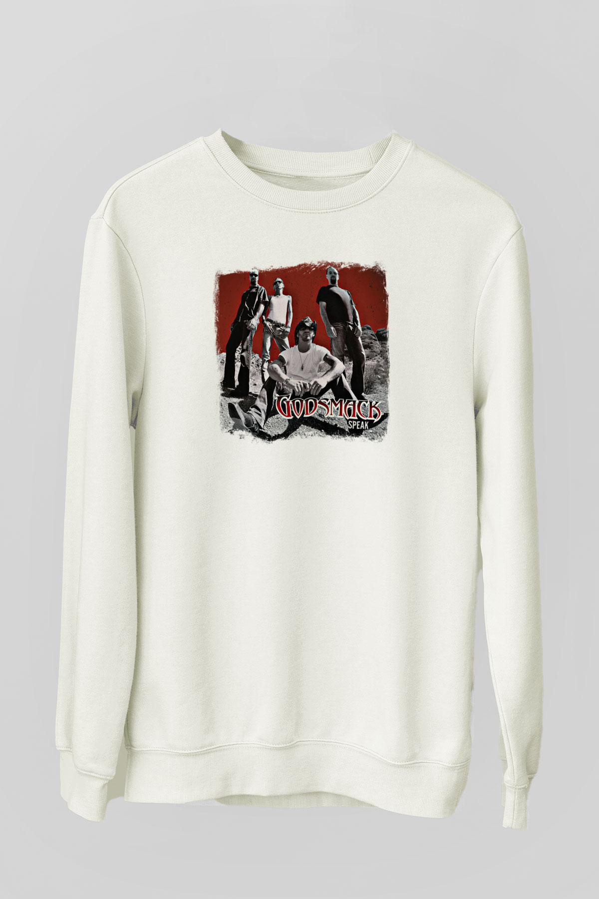 Godsmack Baskılı Unisex Beyaz Sweatshirt