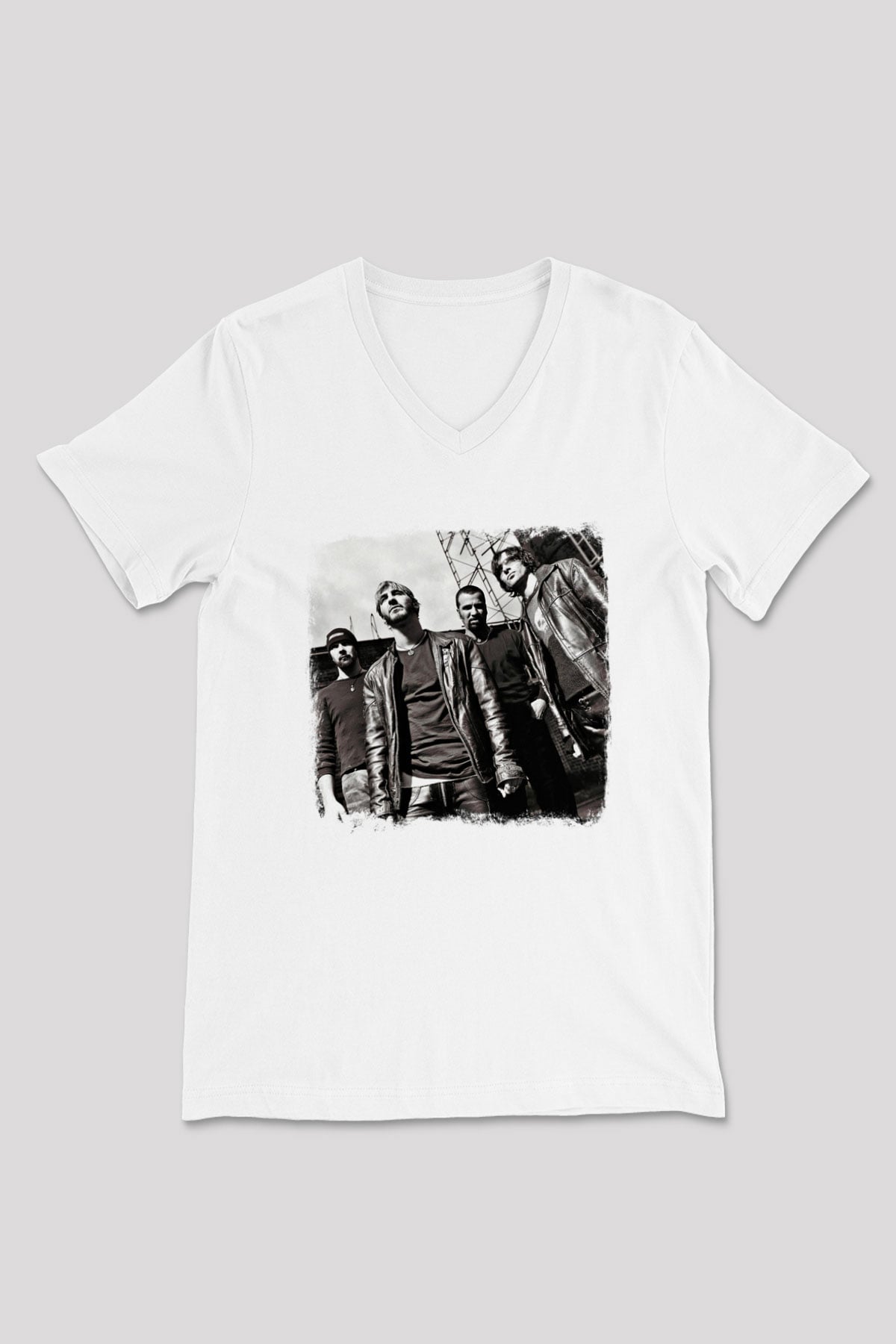 Godsmack Baskılı Unisex Beyaz V Yaka Tişört