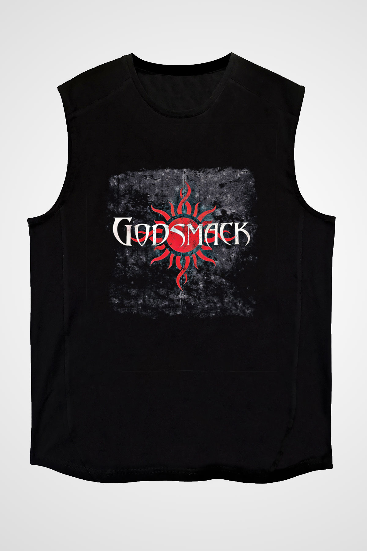 Godsmack Baskılı Unisex Siyah Kolsuz Tişört