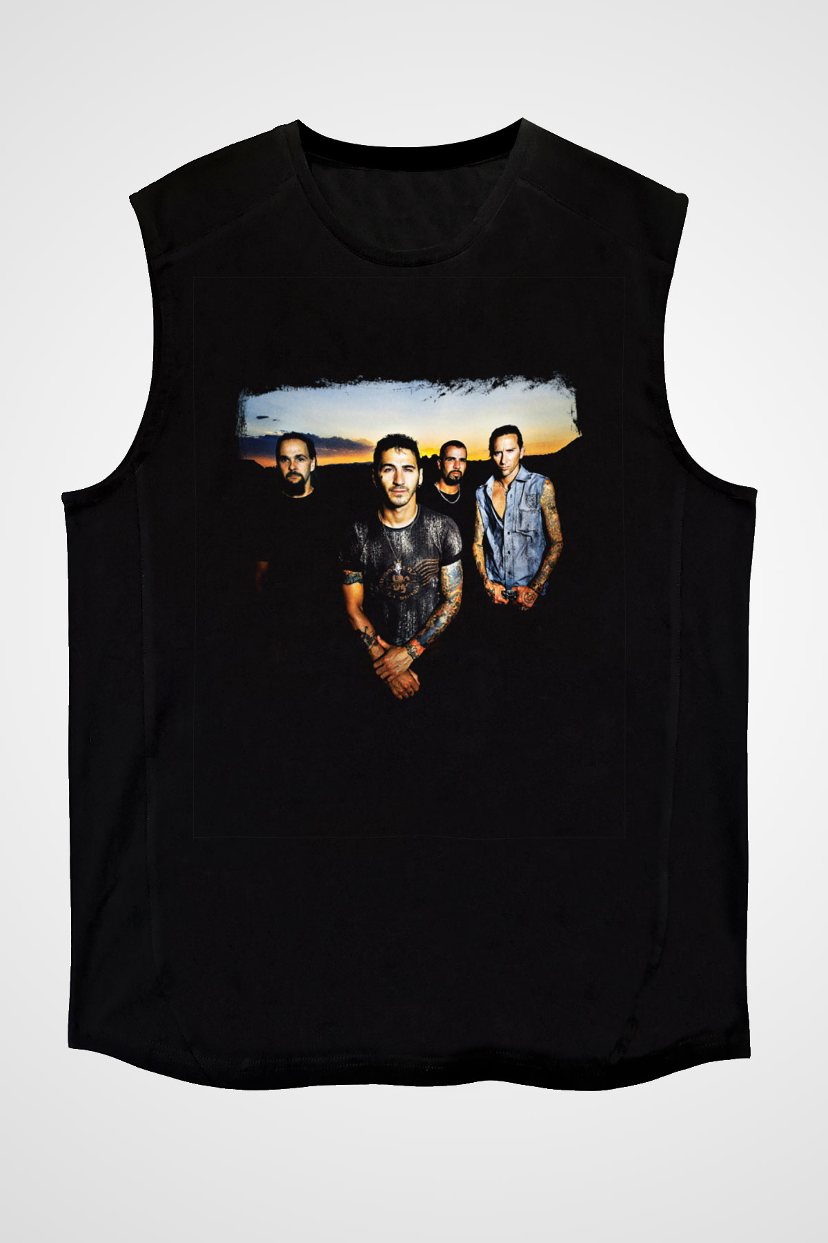 Godsmack Baskılı Unisex Siyah Kolsuz Tişört