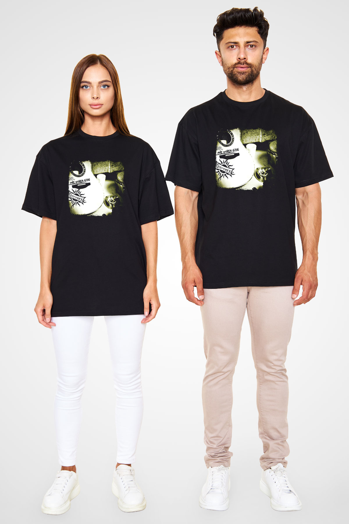 Godsmack Baskılı Unisex Siyah Oversize Tişört