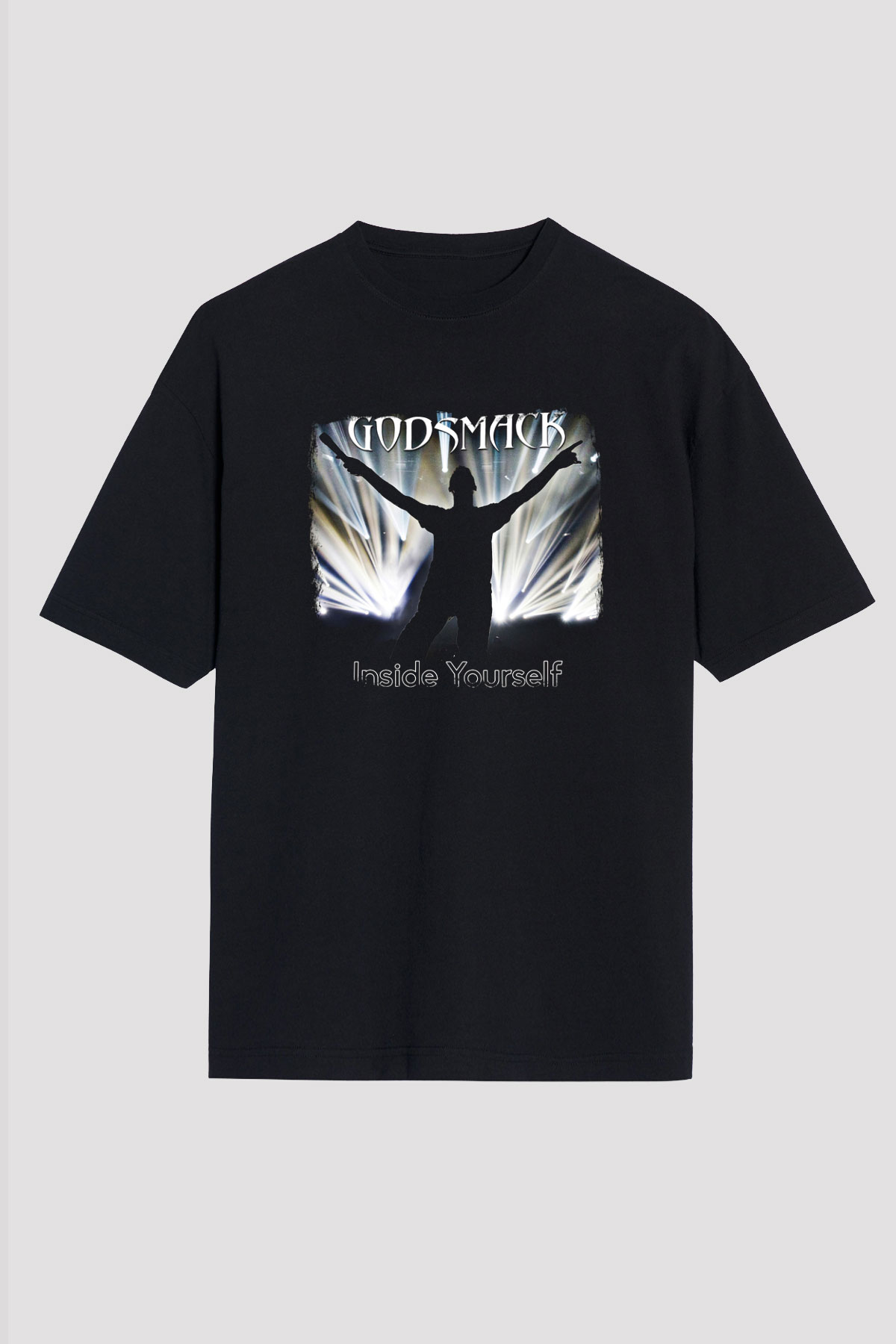 Godsmack Baskılı Unisex Siyah Oversize Tişört