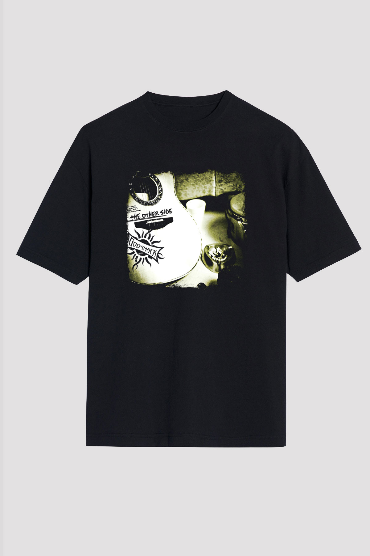 Godsmack Baskılı Unisex Siyah Oversize Tişört