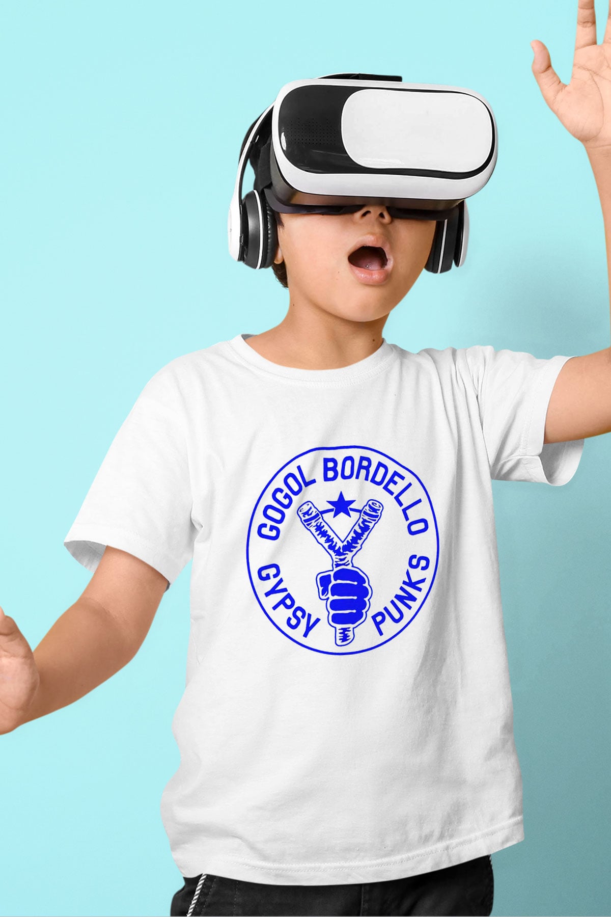 Gogol Bordello Baskılı Beyaz Unisex Çocuk Tişört