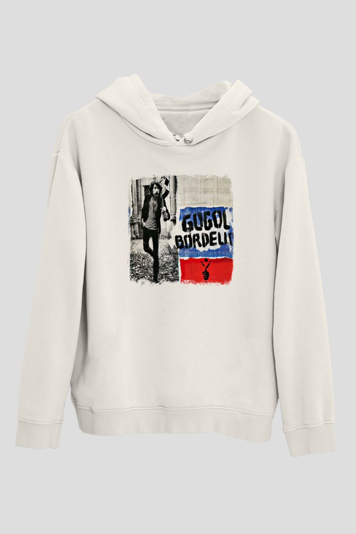 Gogol Bordello Baskılı Unisex Beyaz Hoodie