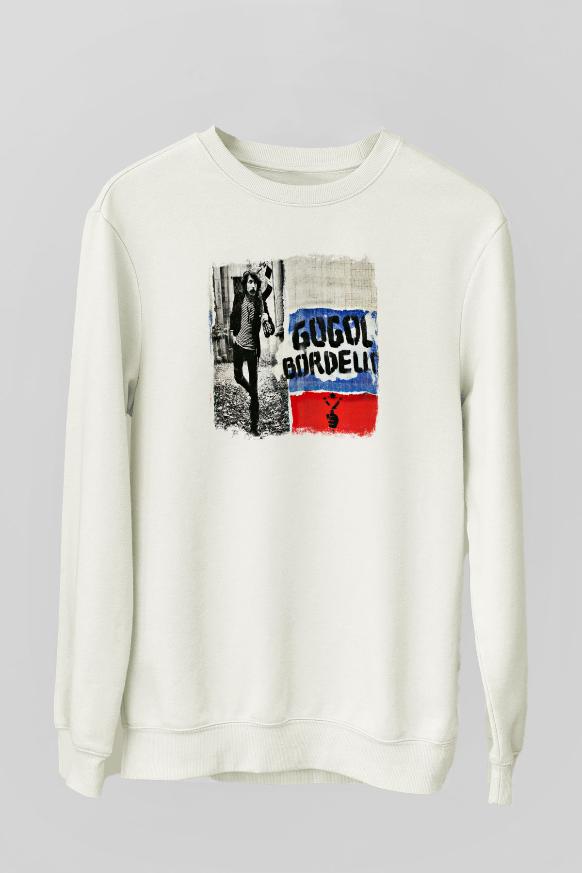 Gogol Bordello Baskılı Unisex Beyaz Sweatshirt
