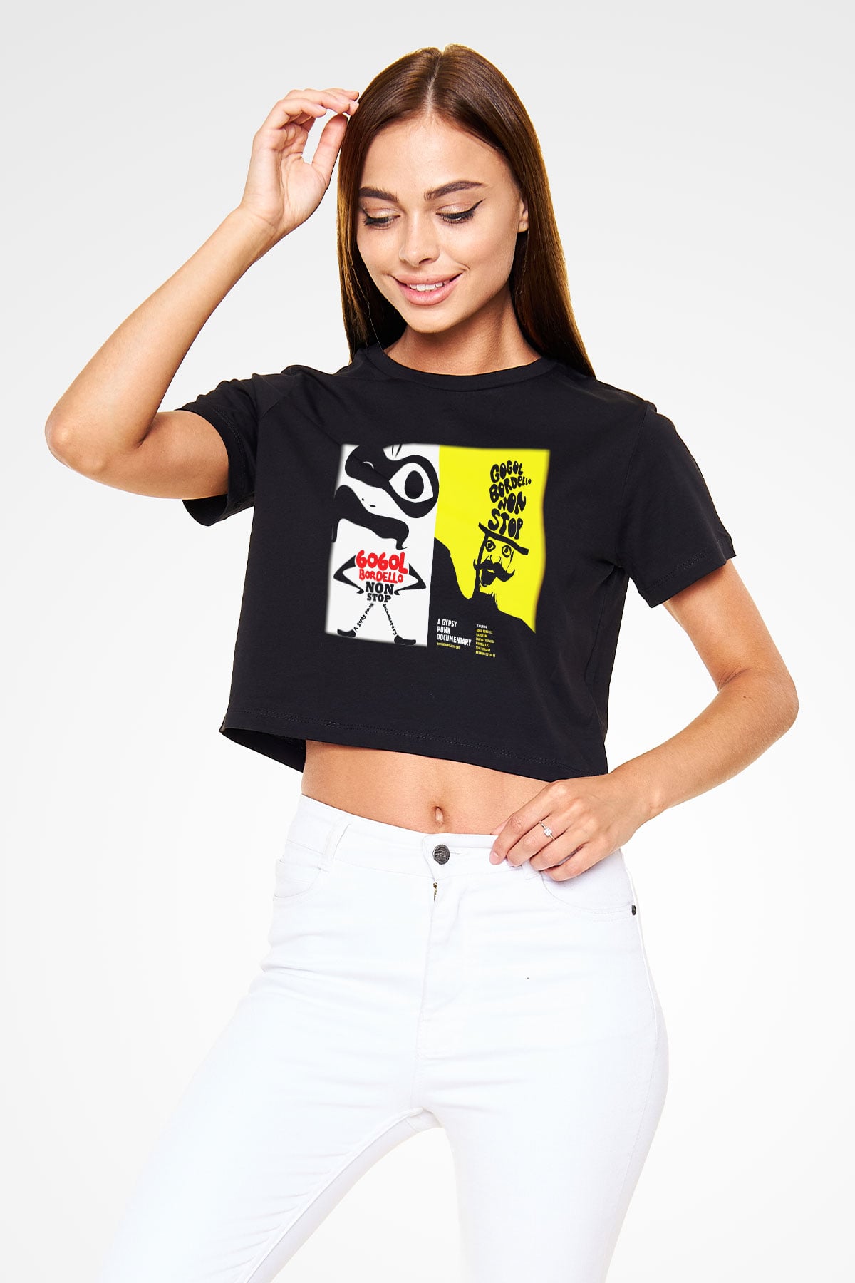 Gogol Bordello Siyah Crop Top Tişört