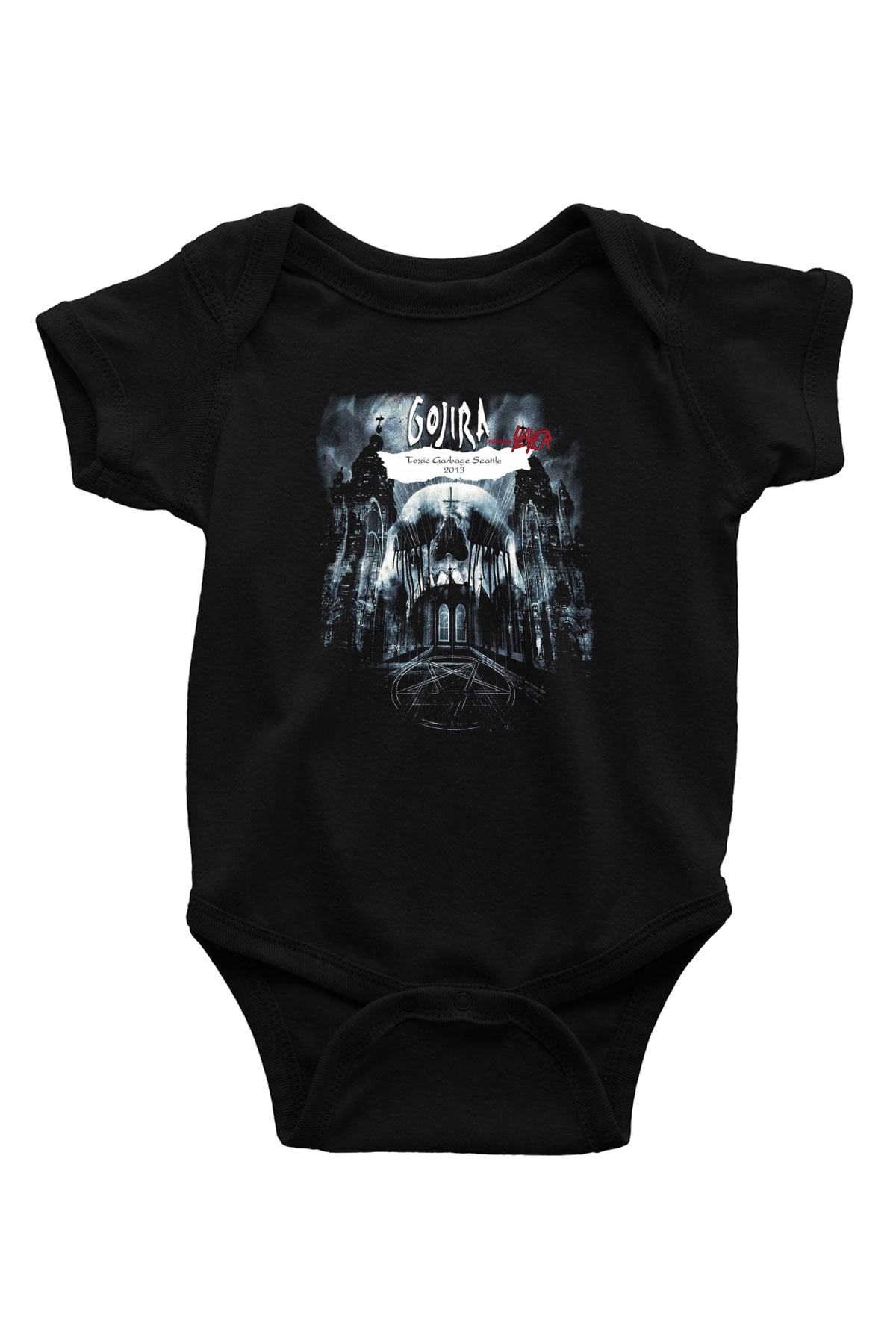 Gojira Baskılı Siyah Bebek Body - Zıbın