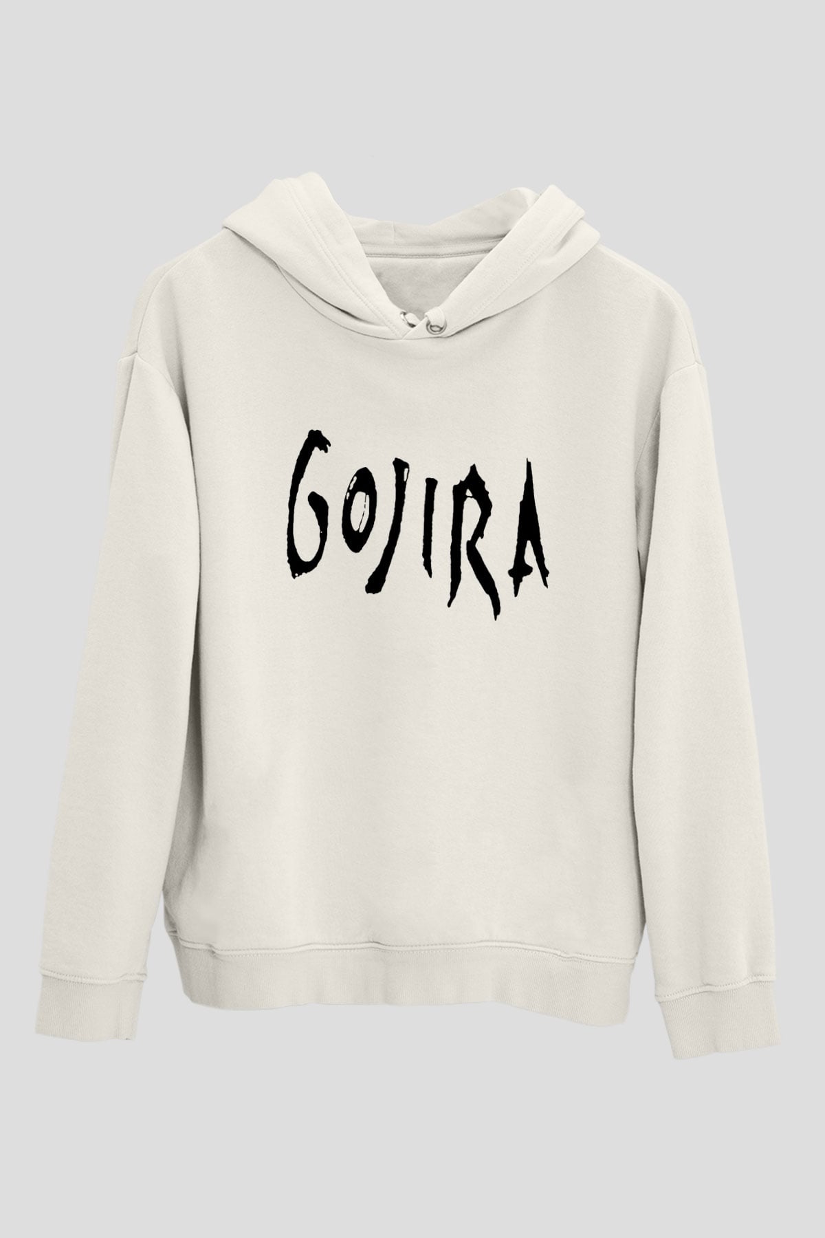 Gojira Beyaz Unisex Kapşonlu Sweatshirt