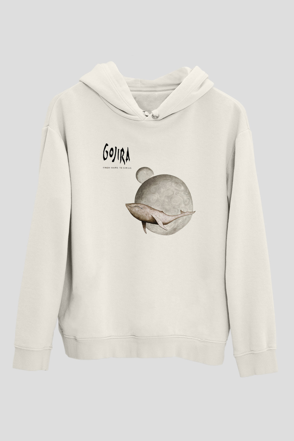 Gojira Beyaz Unisex Kapşonlu Sweatshirt