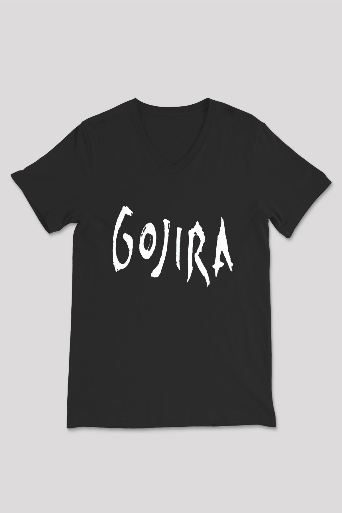 Gojira Siyah Unisex V Yaka Tişört T-Shirt