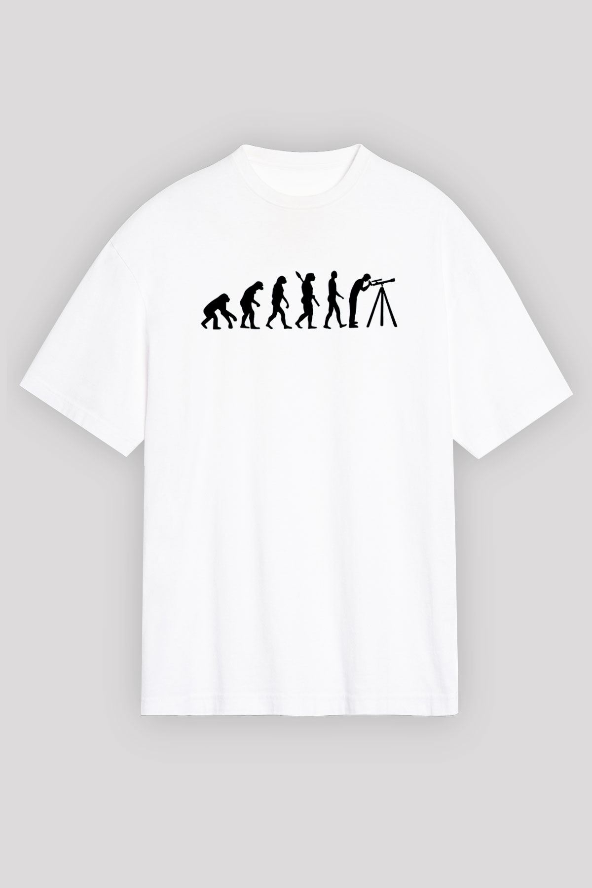 Gökbilimci Beyaz Oversize Tişört Oversize T-shirt - TişörtFabrikası